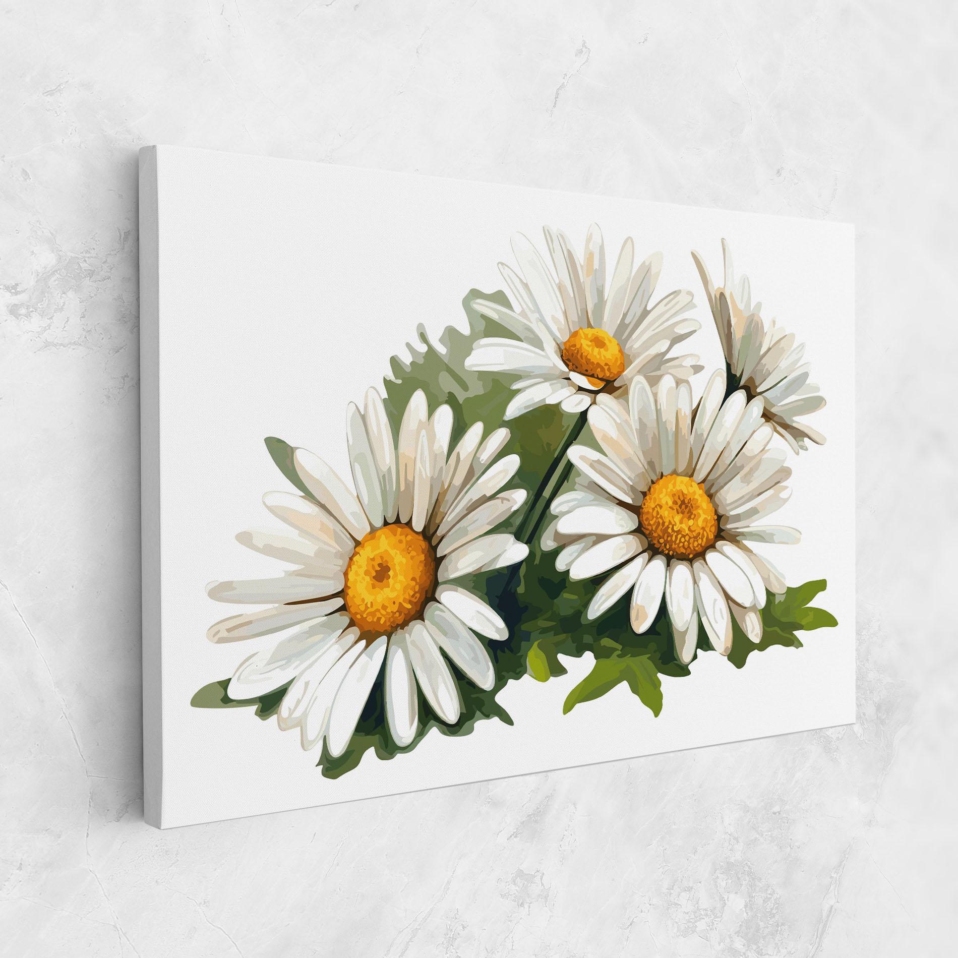 Tablou Canvas Grey White Daisy mockup 1