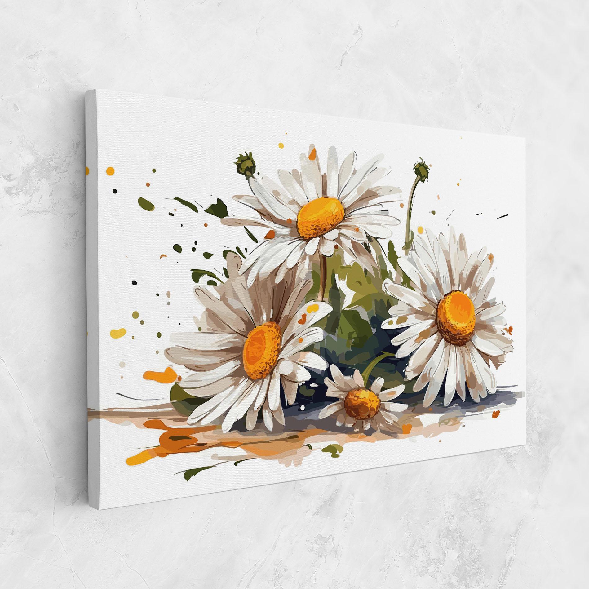 Tablou Canvas White Beautiful Daisy mockup 1