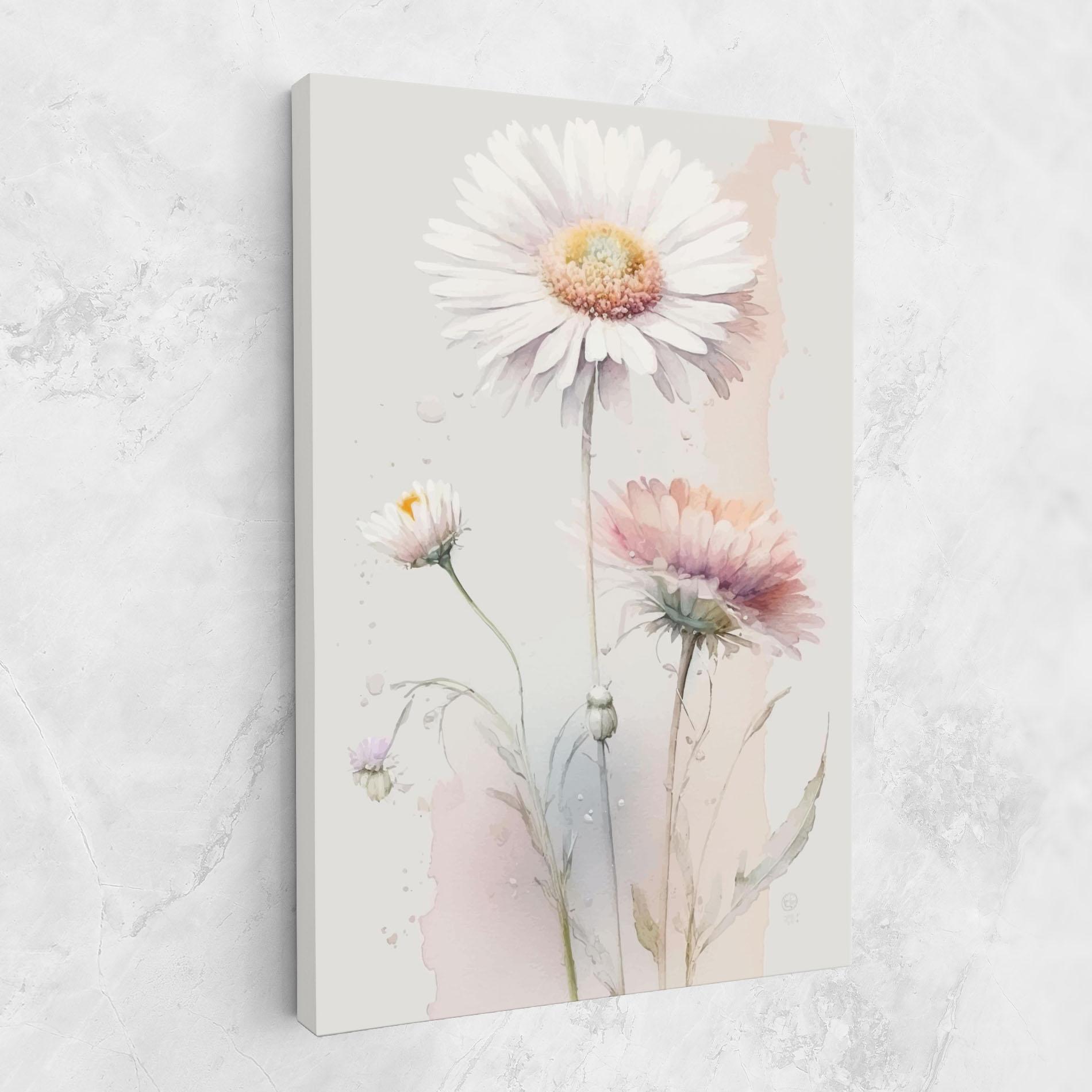 Tablou Canvas White Painted Daisy mockup 1
