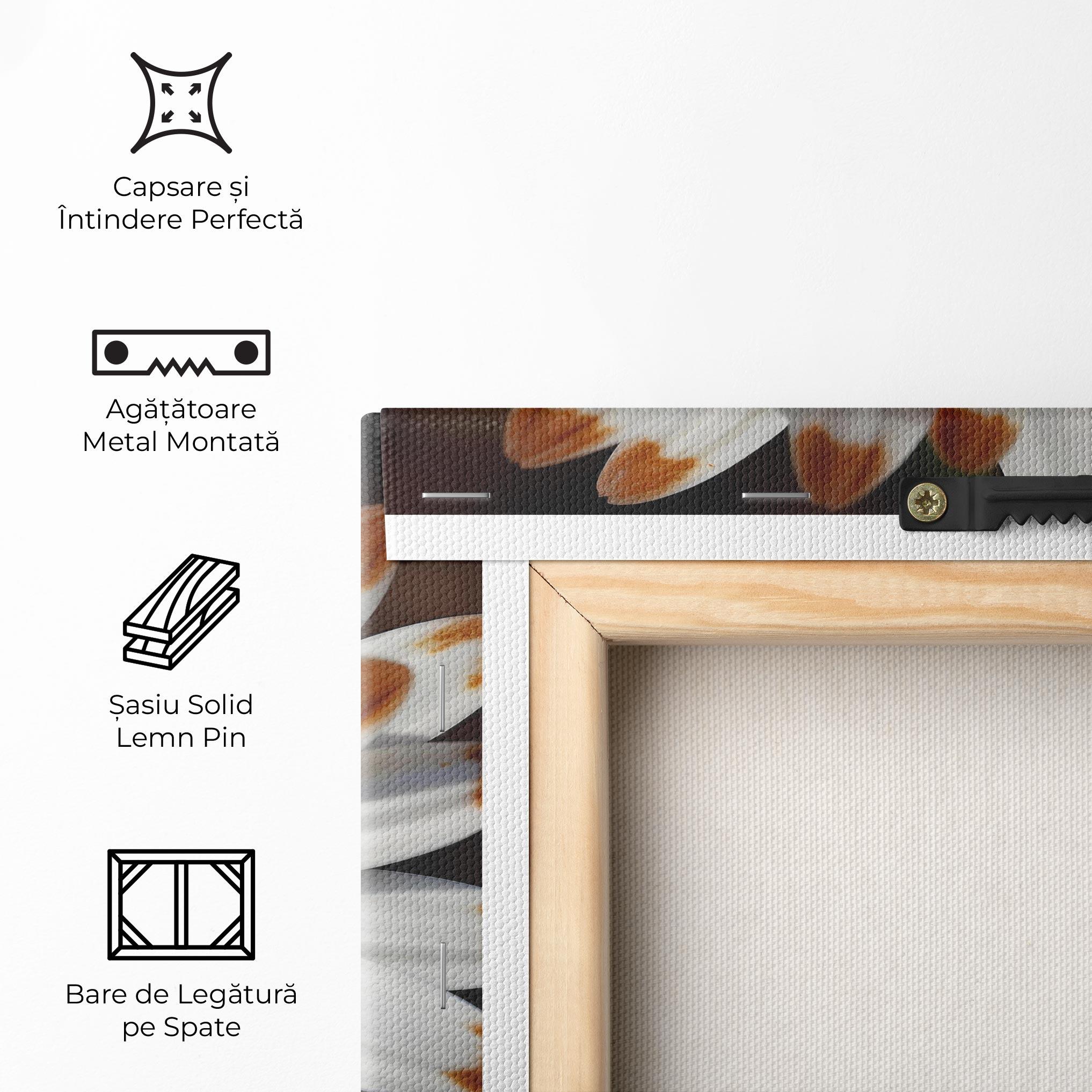 Tablou Canvas White Brown Daisy mockup 5