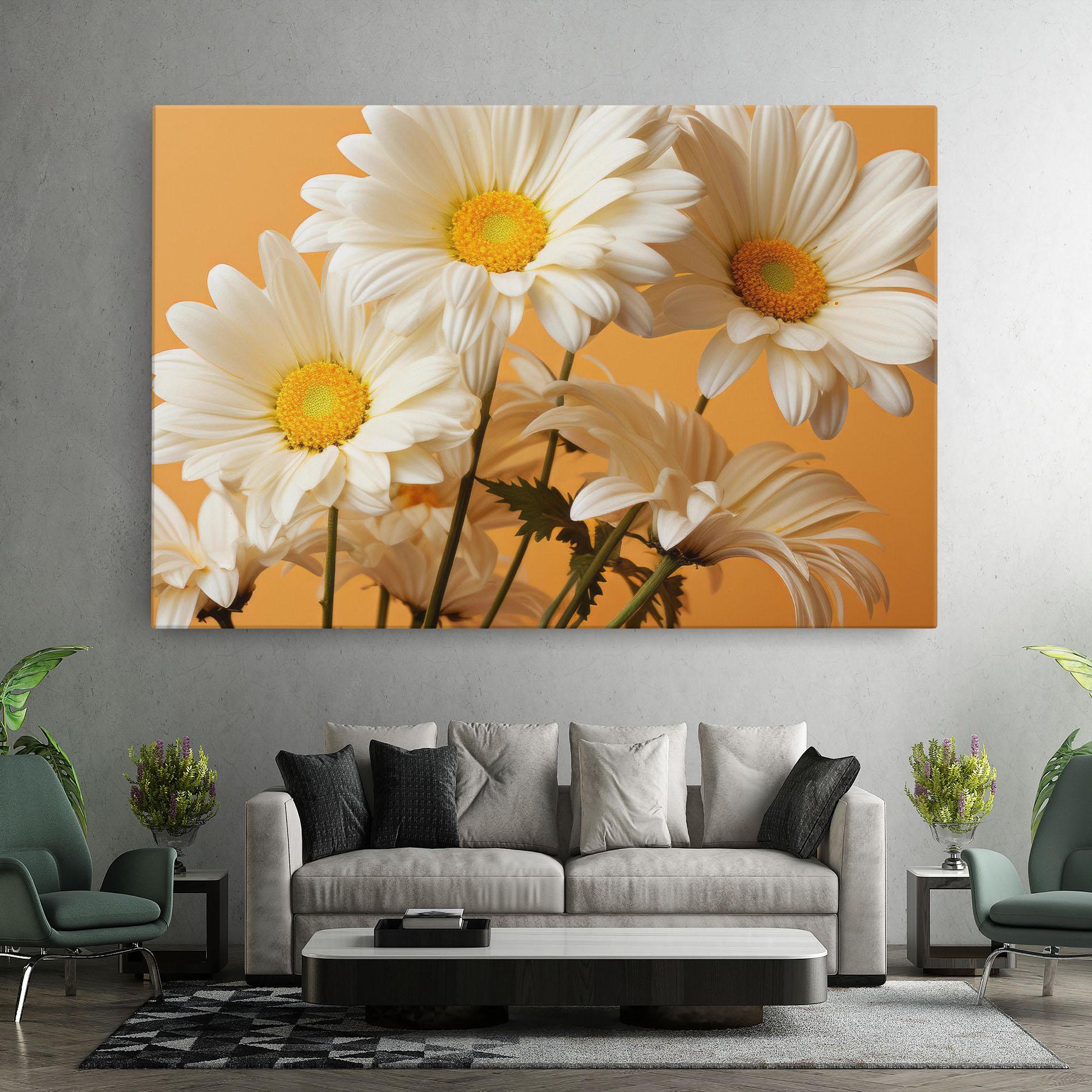 Tablou Canvas Daisy On Orange mockup 7