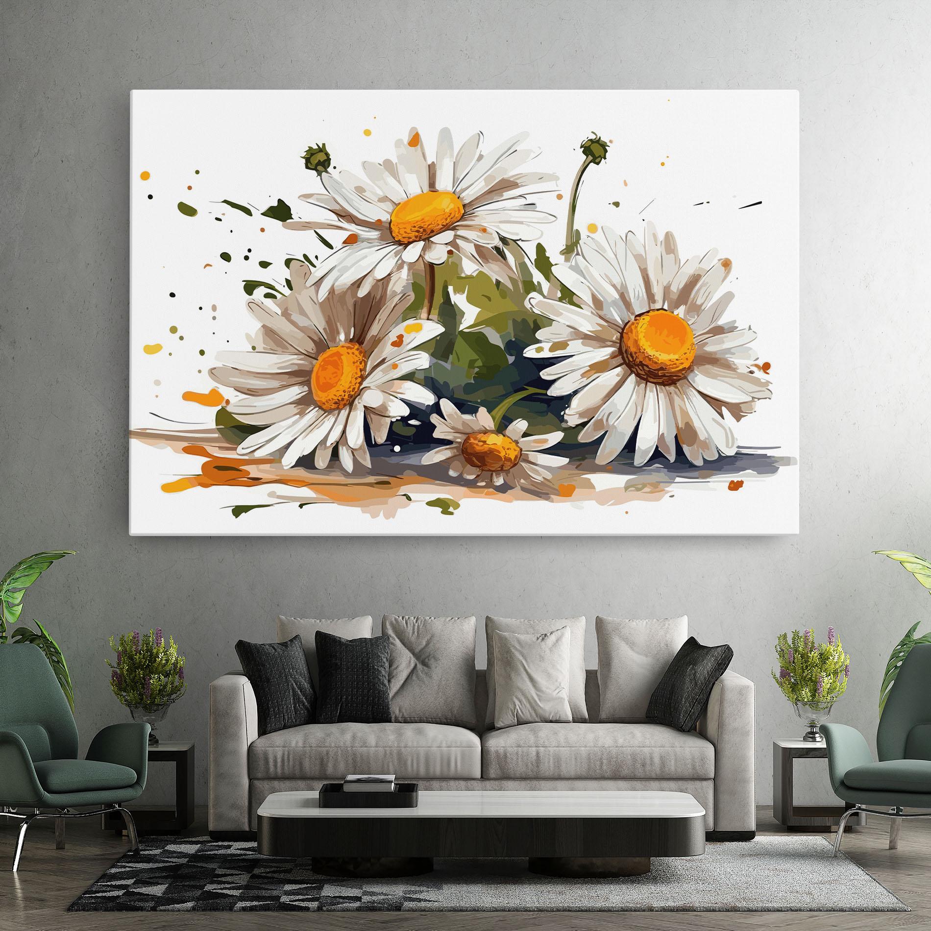 Tablou Canvas White Beautiful Daisy mockup 7
