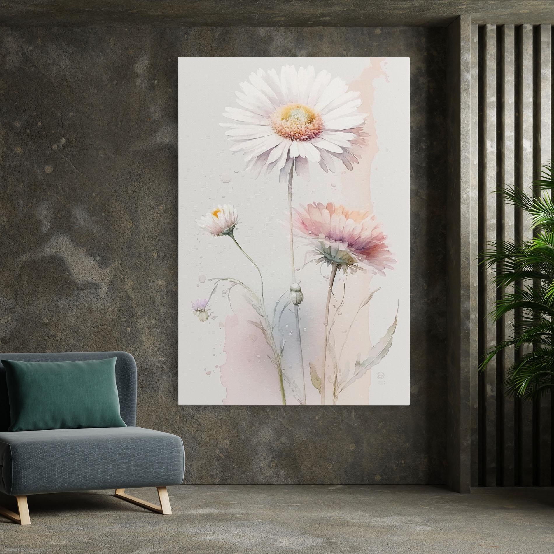 Tablou Canvas White Painted Daisy mockup 7