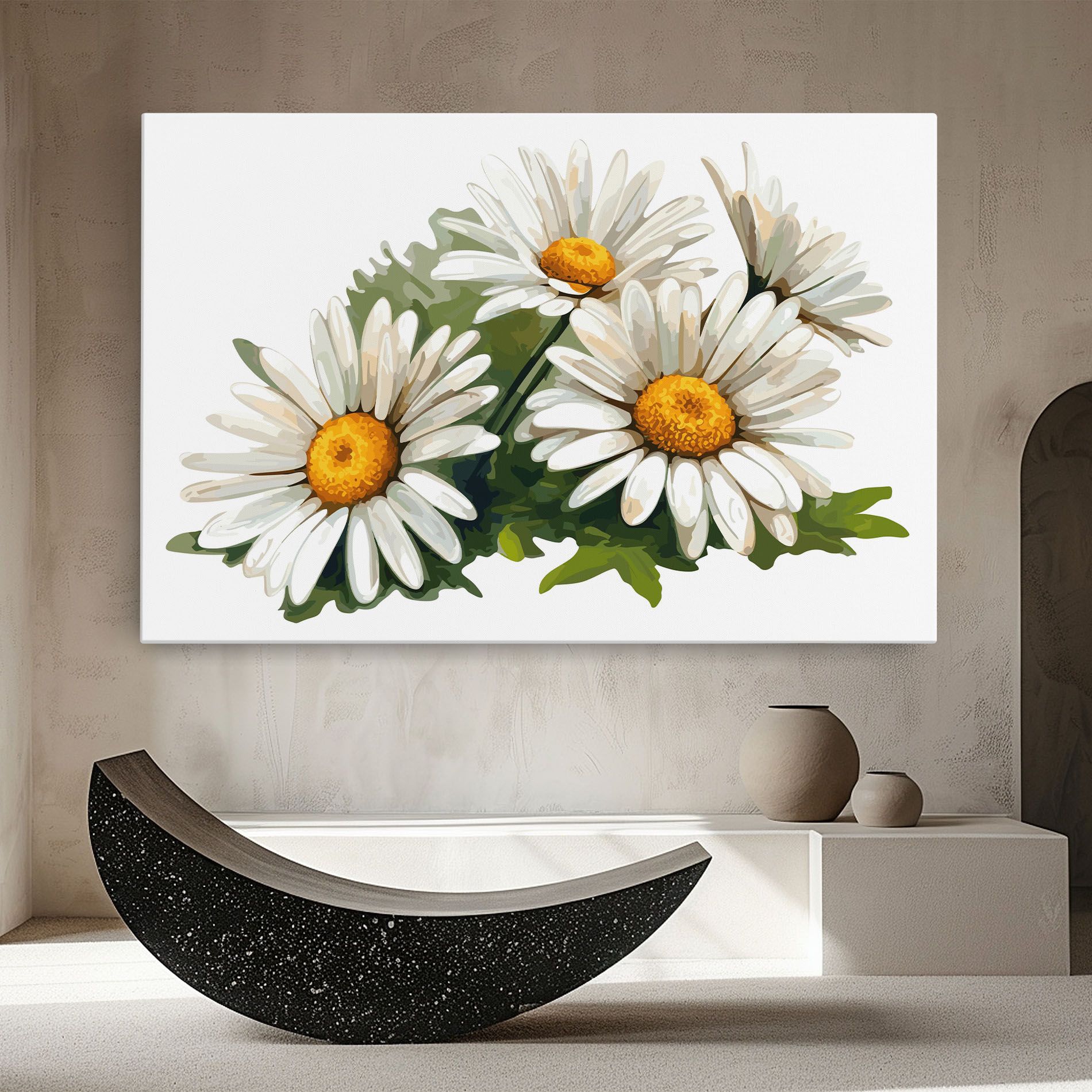 Grey White Daisy mockup 8