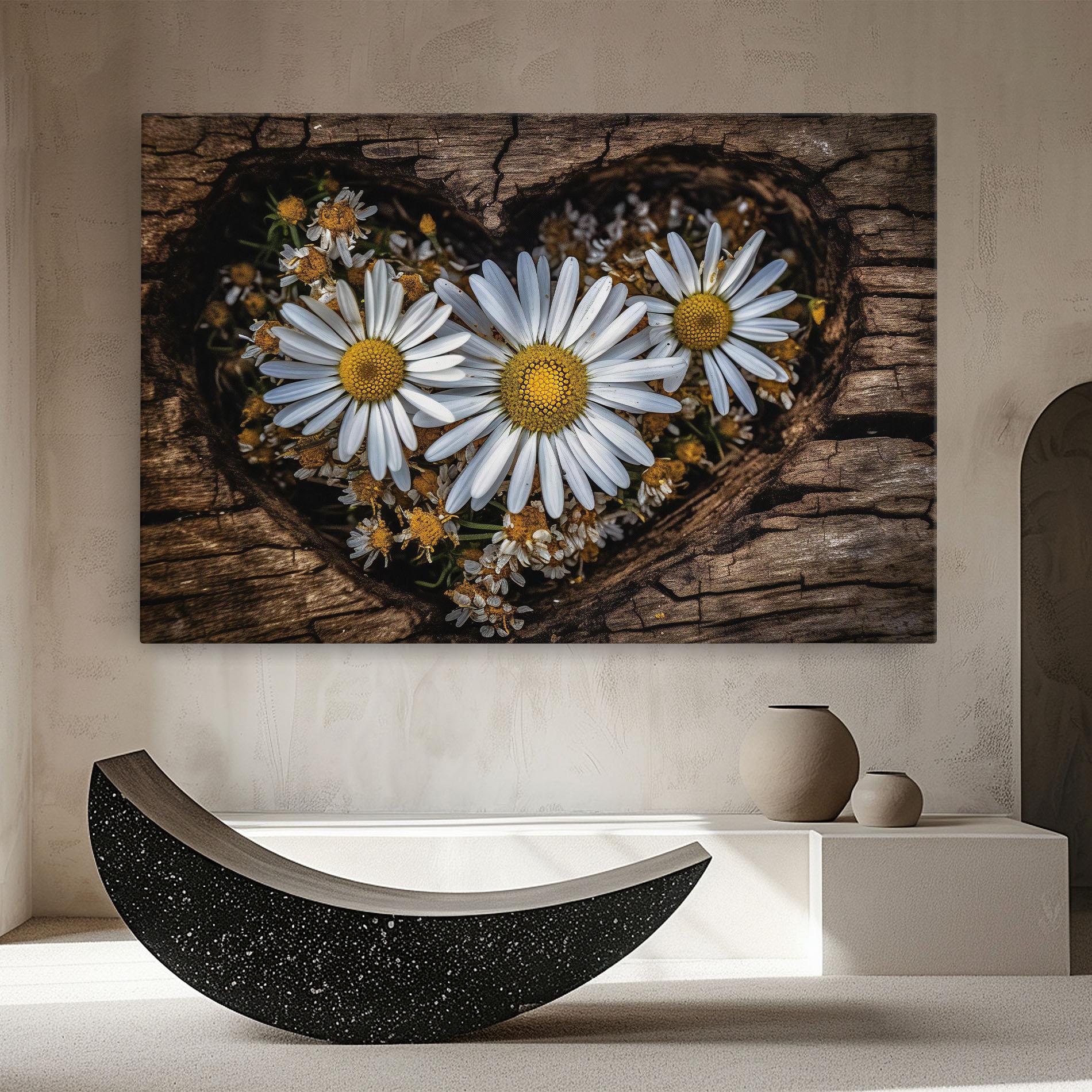 Tablou Canvas Heart Shaped Daisy mockup 8