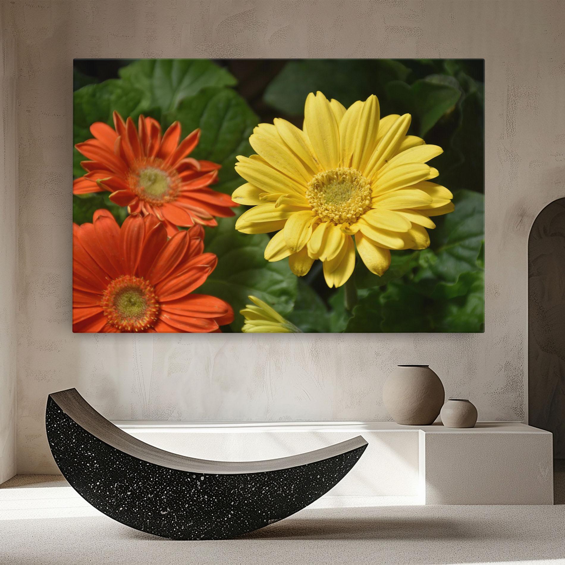 Tablou Canvas Orange Yellow Daisy mockup 8