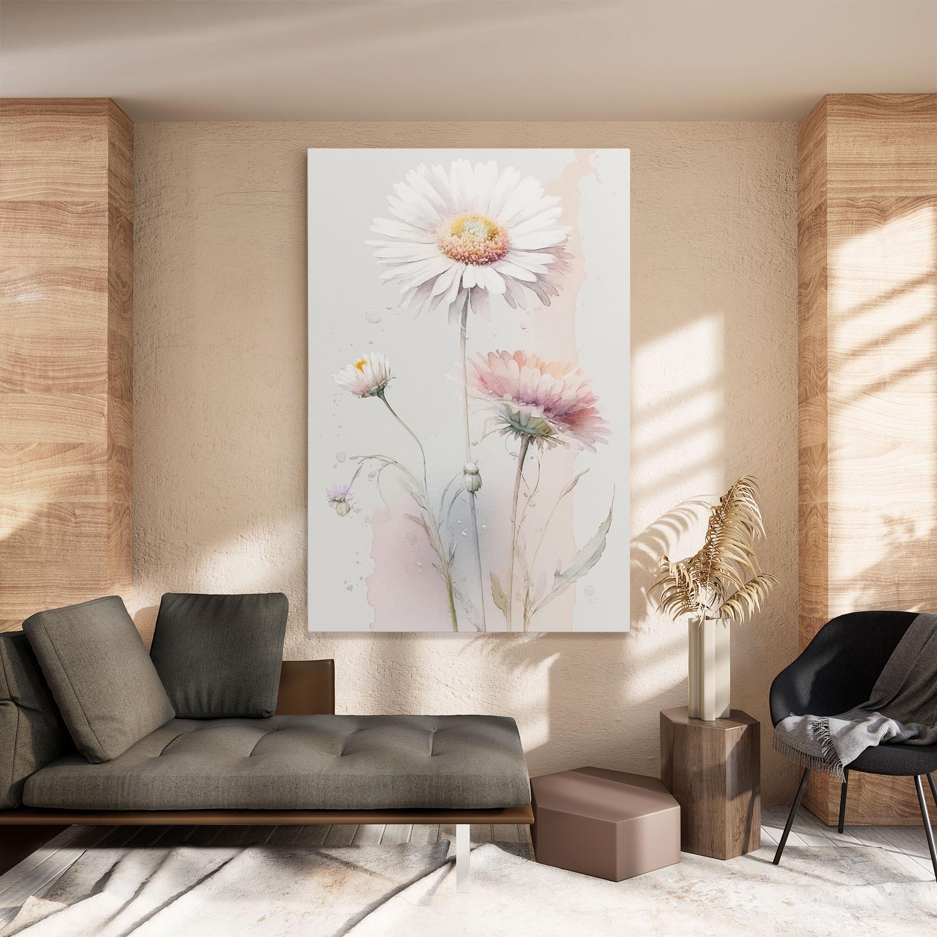 Tablou Canvas White Painted Daisy mockup 8