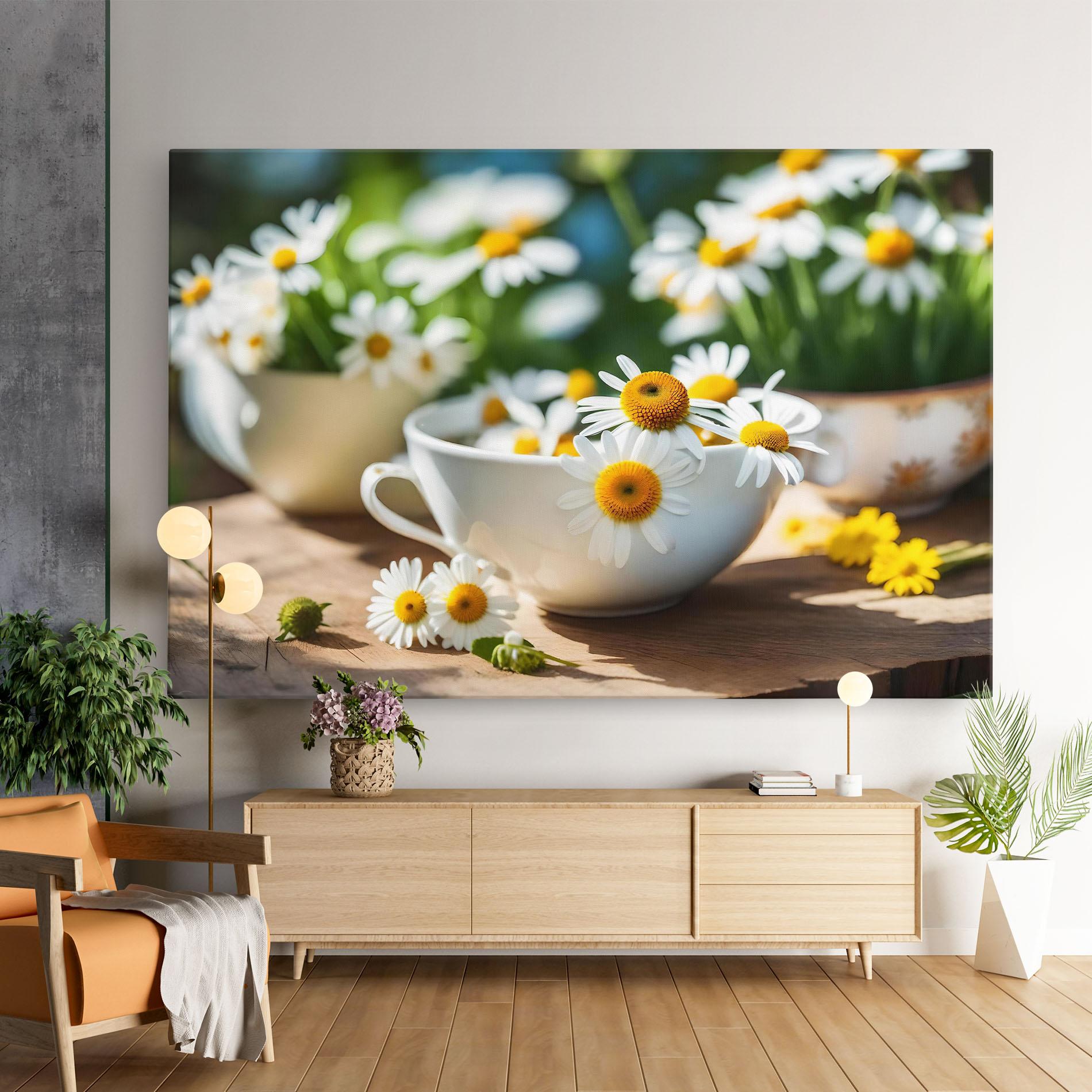 Tablou Canvas Daisies In A Cup mockup 9