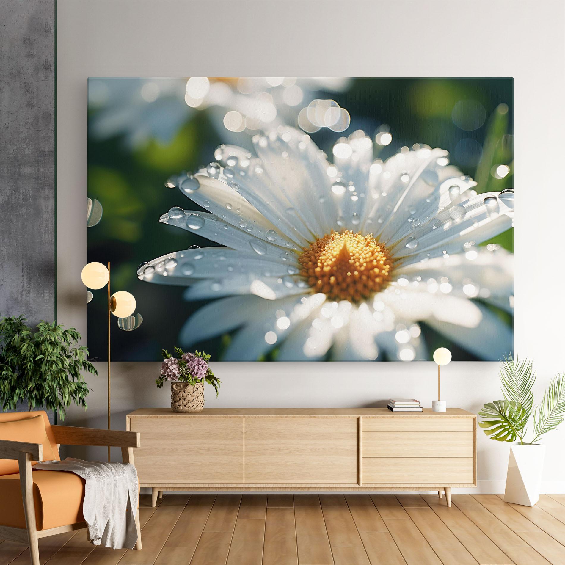 Tablou Canvas Daisy After Rain Close Up mockup 9