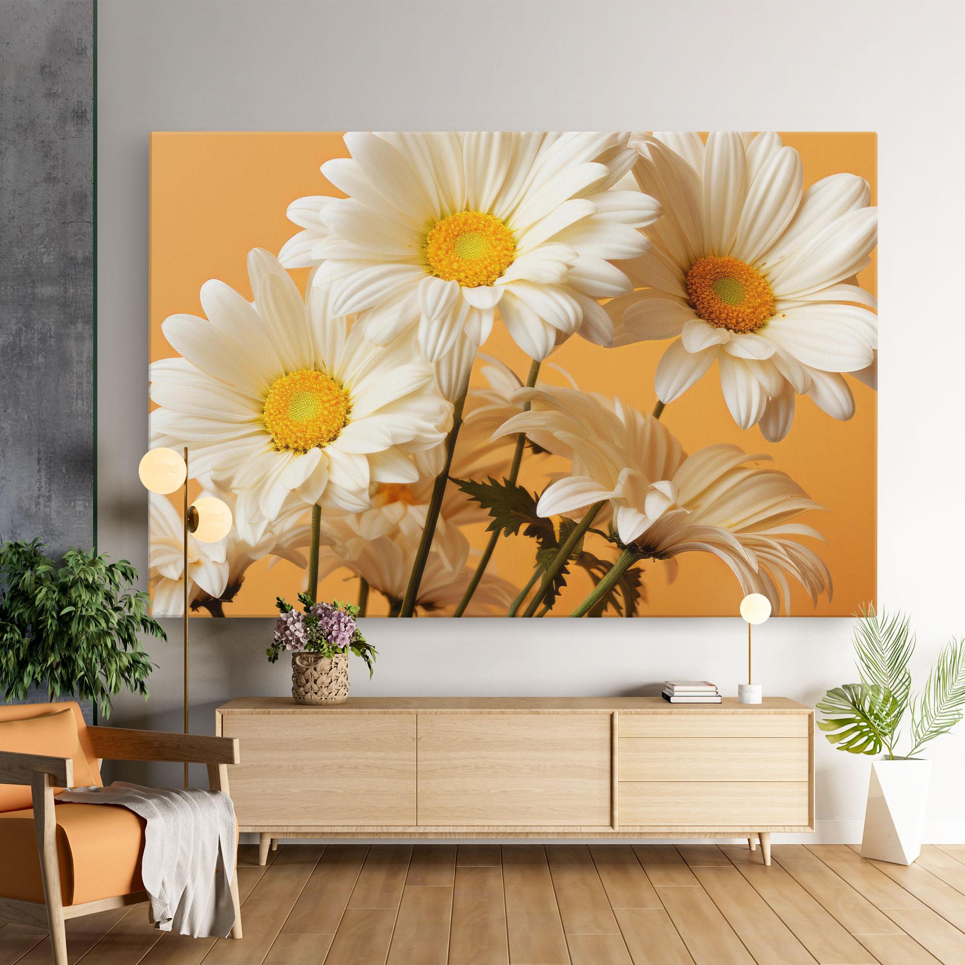Tablou Canvas Daisy On Orange mockup 9
