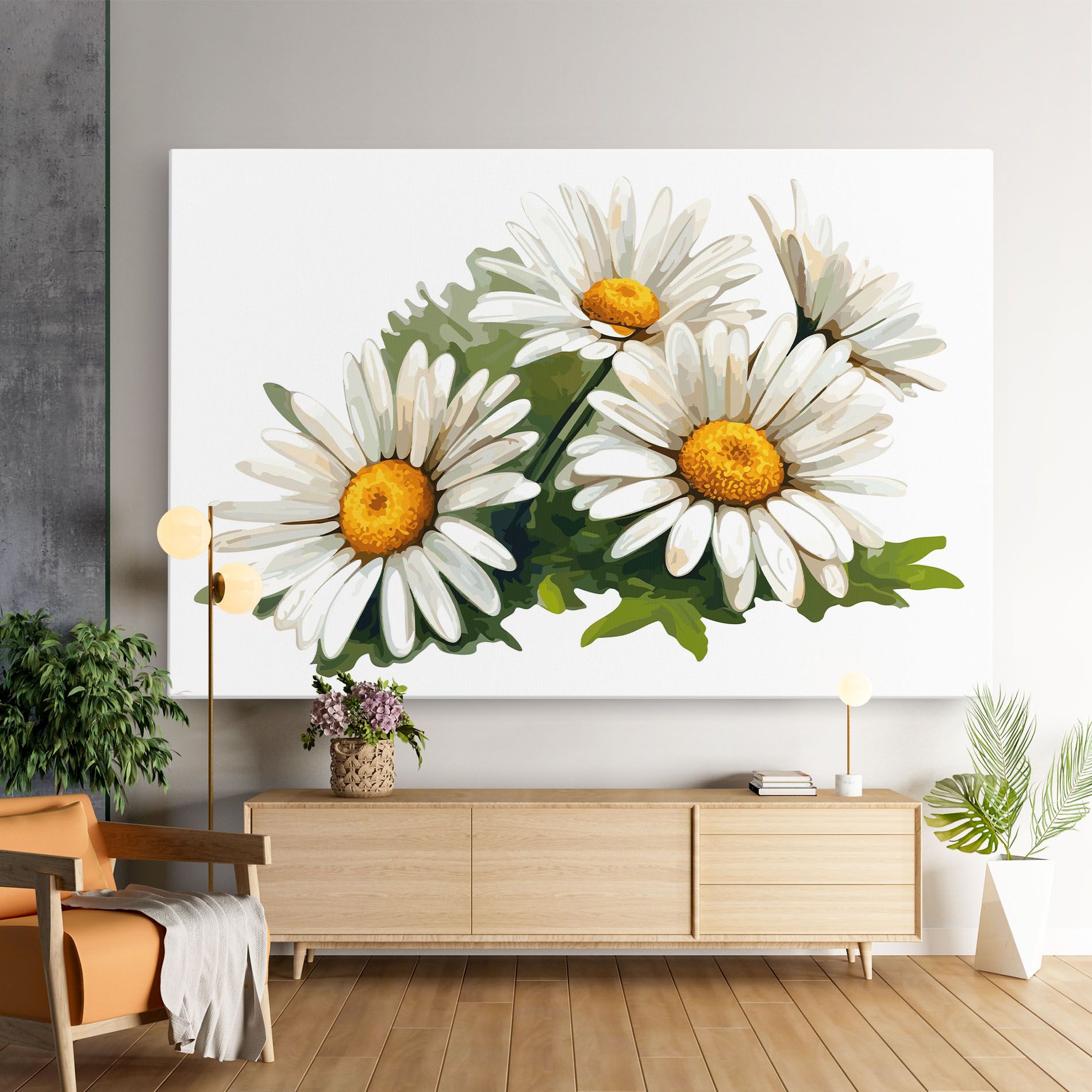 Grey White Daisy mockup 9