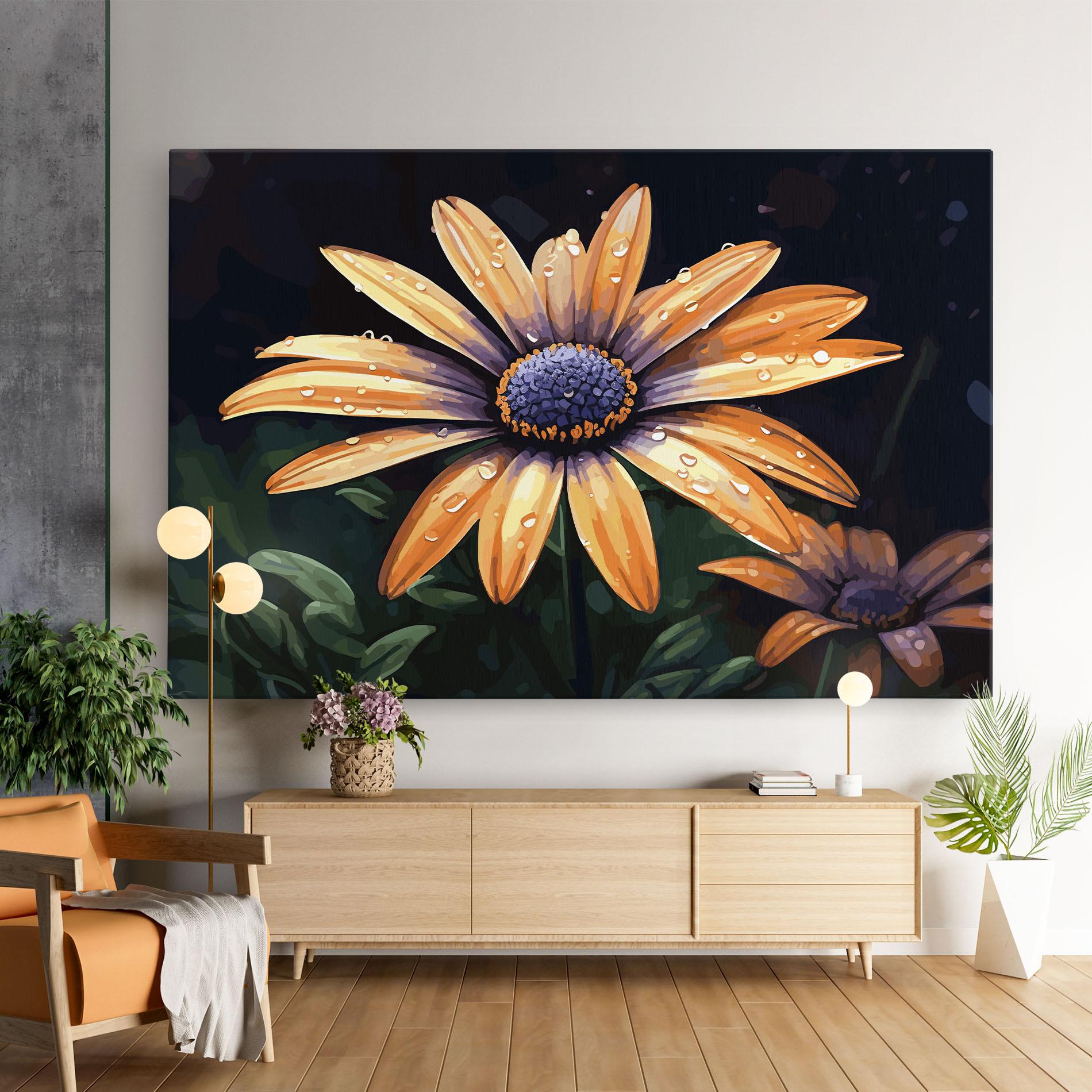 Tablou Canvas Orange Pretty Daisy mockup 9