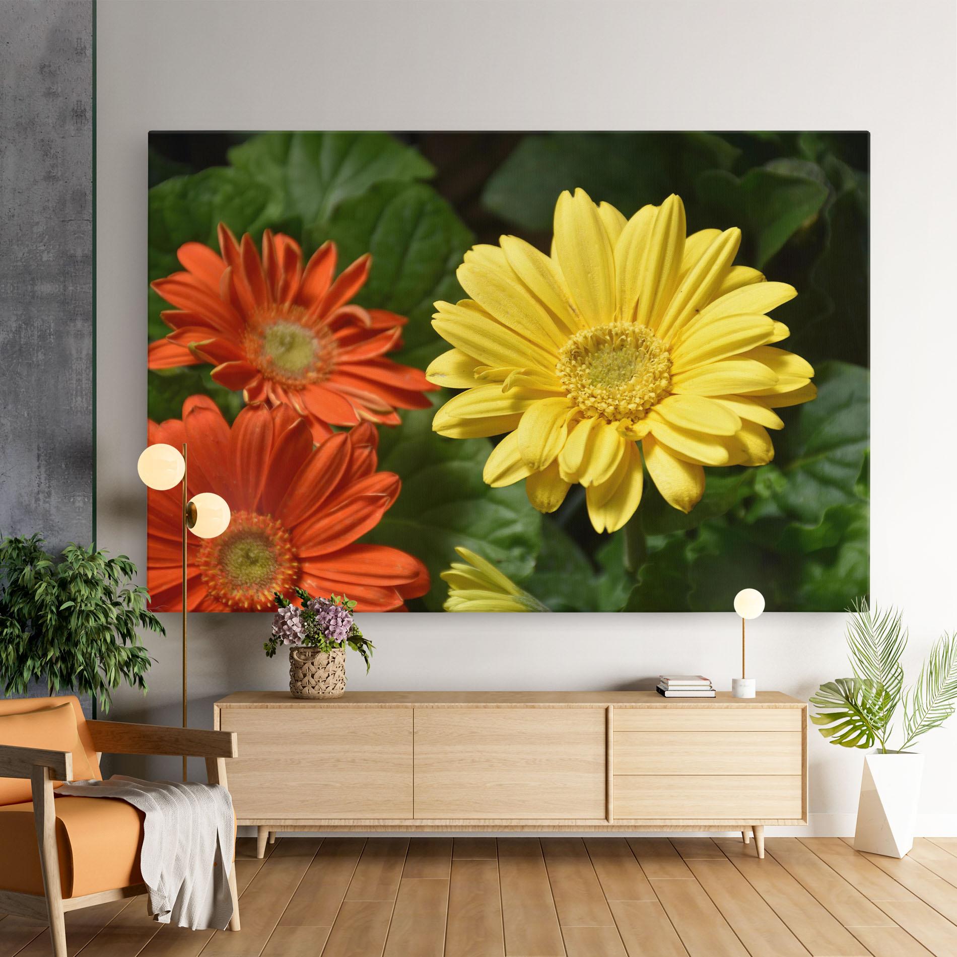 Tablou Canvas Orange Yellow Daisy mockup 9