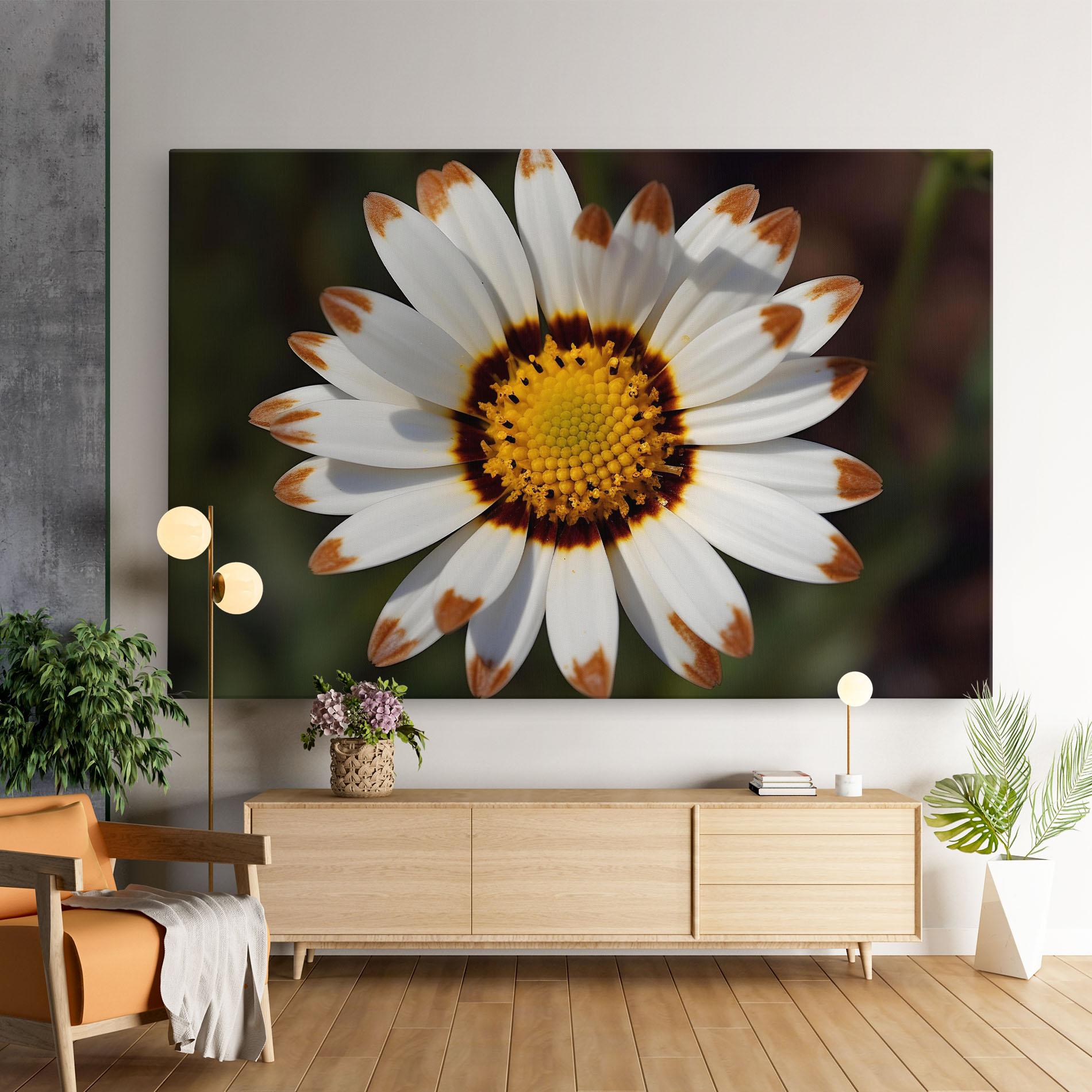 Tablou Canvas White Brown Daisy mockup 9