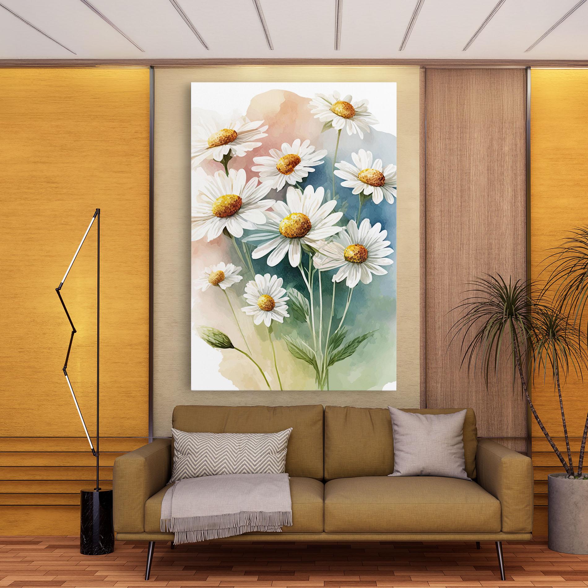 Tablou Canvas White Daisy Art mockup 9
