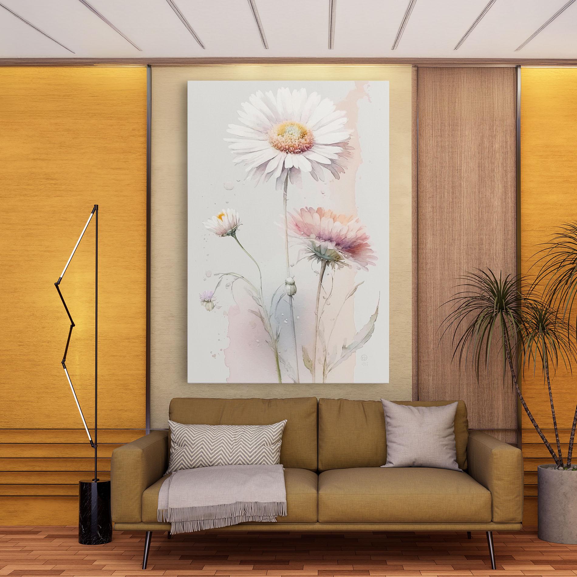 Tablou Canvas White Painted Daisy mockup 9