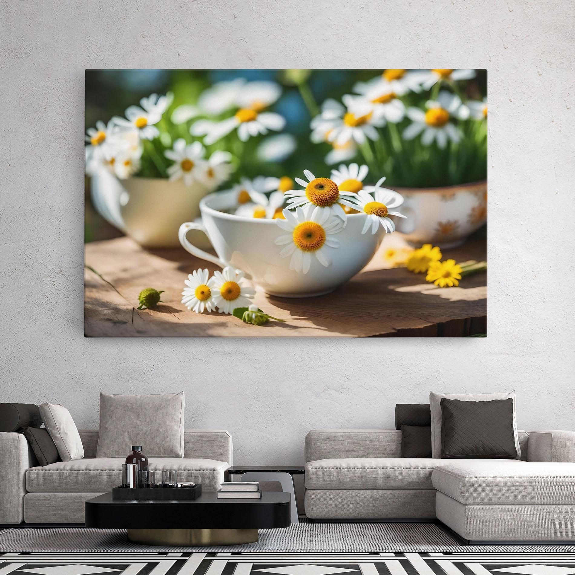 Tablou Canvas Daisies In A Cup mockup 2