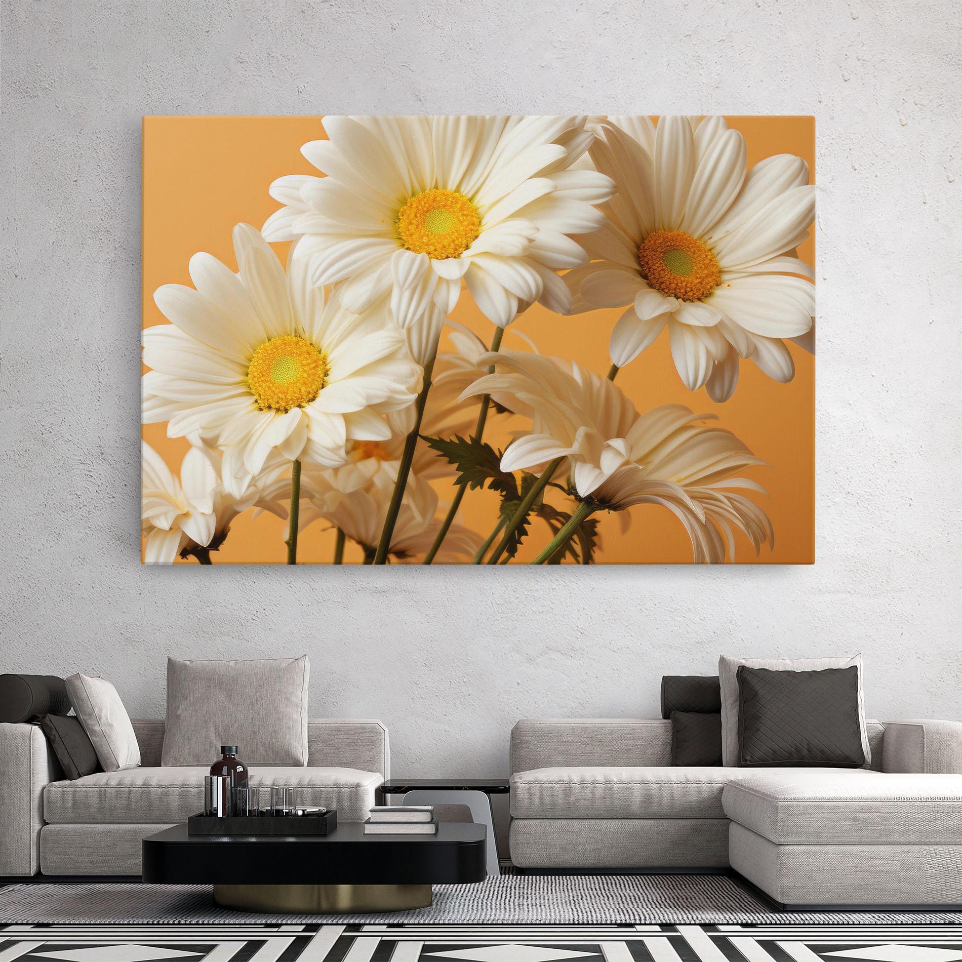Tablou Canvas Daisy On Orange mockup 2