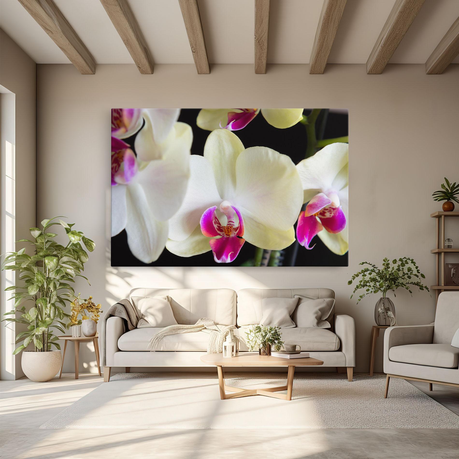 Tablou Canvas Cream Purple Orchids mockup 6
