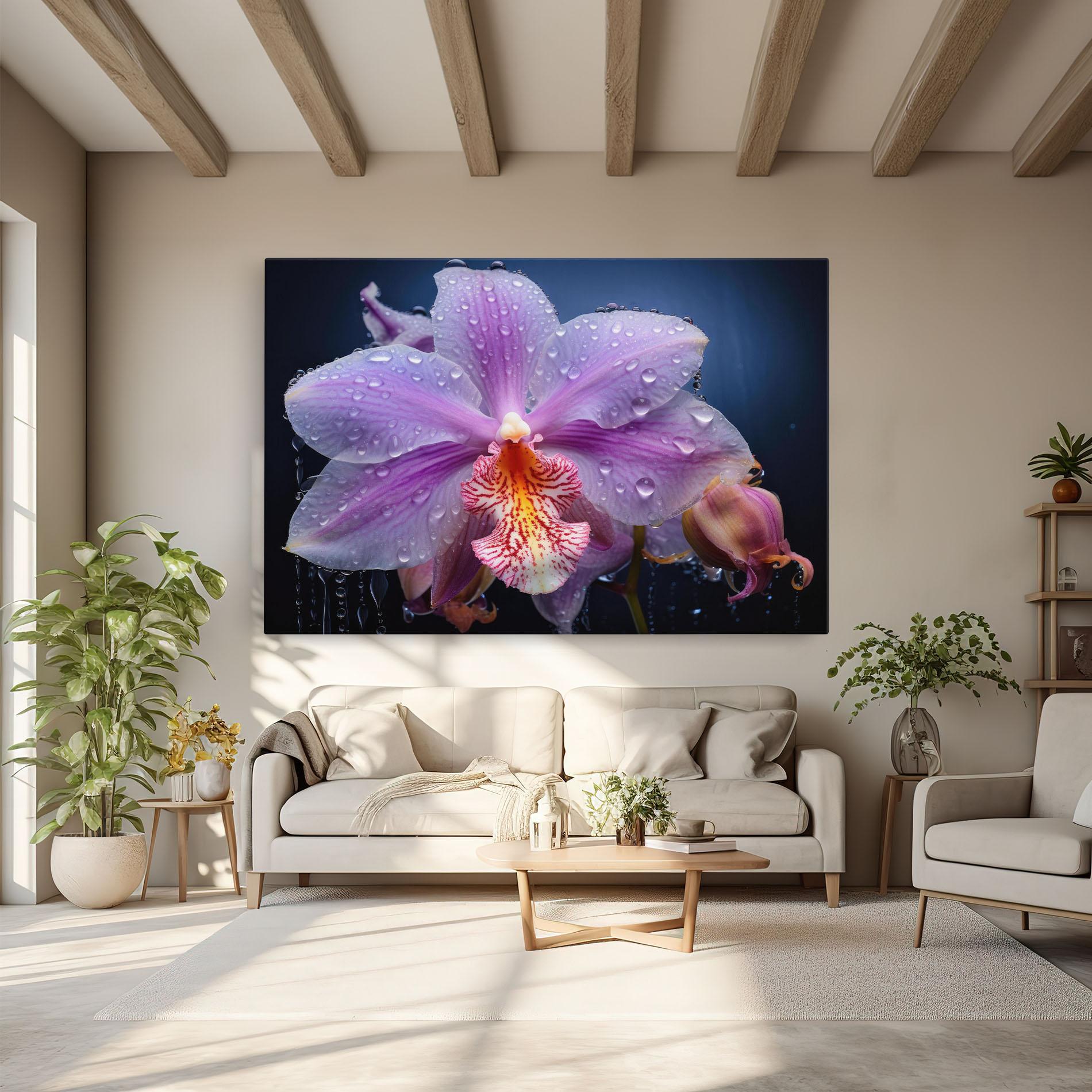 Tablou Canvas Orchid In Rain mockup 6