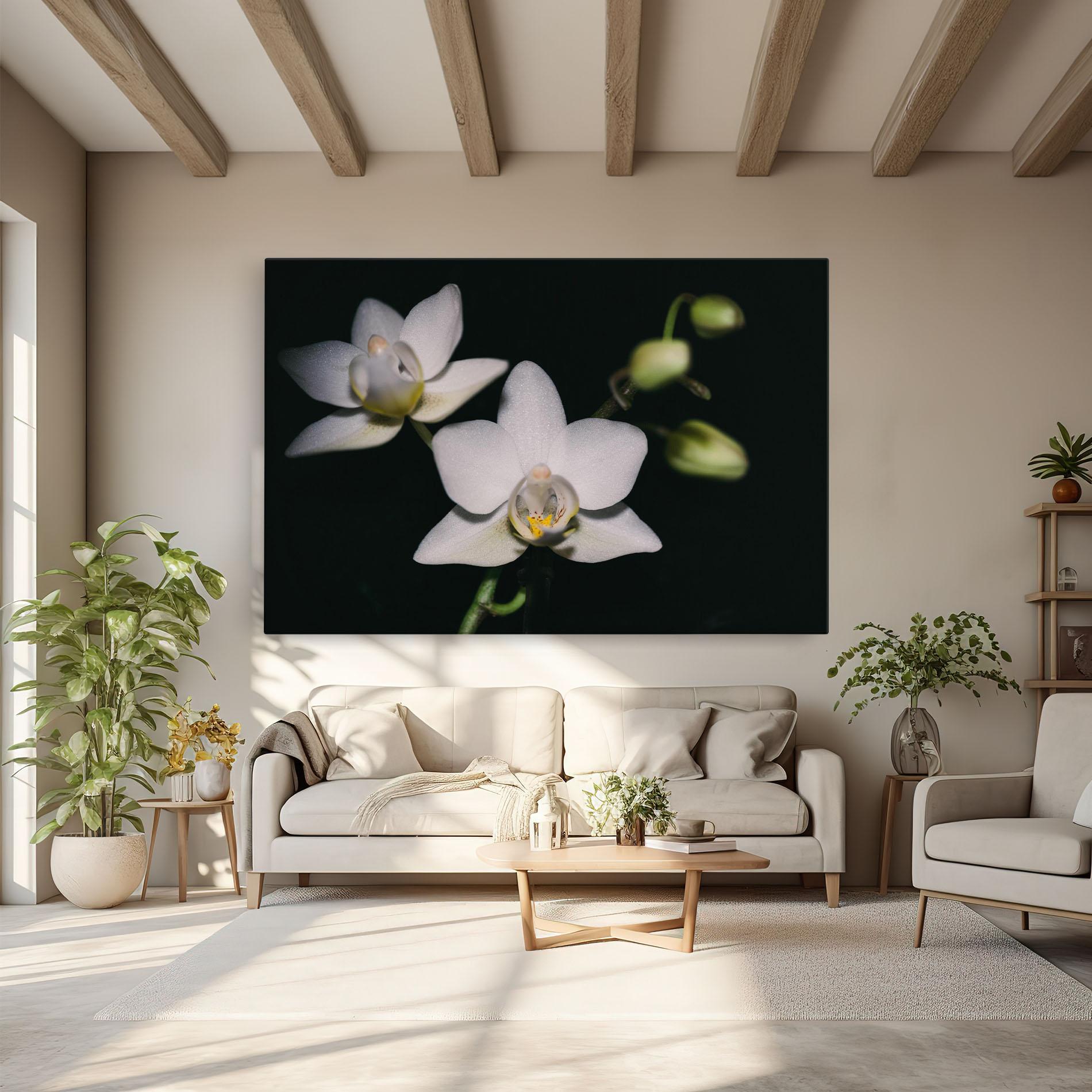 Tablou Canvas Orchids On Black mockup 6