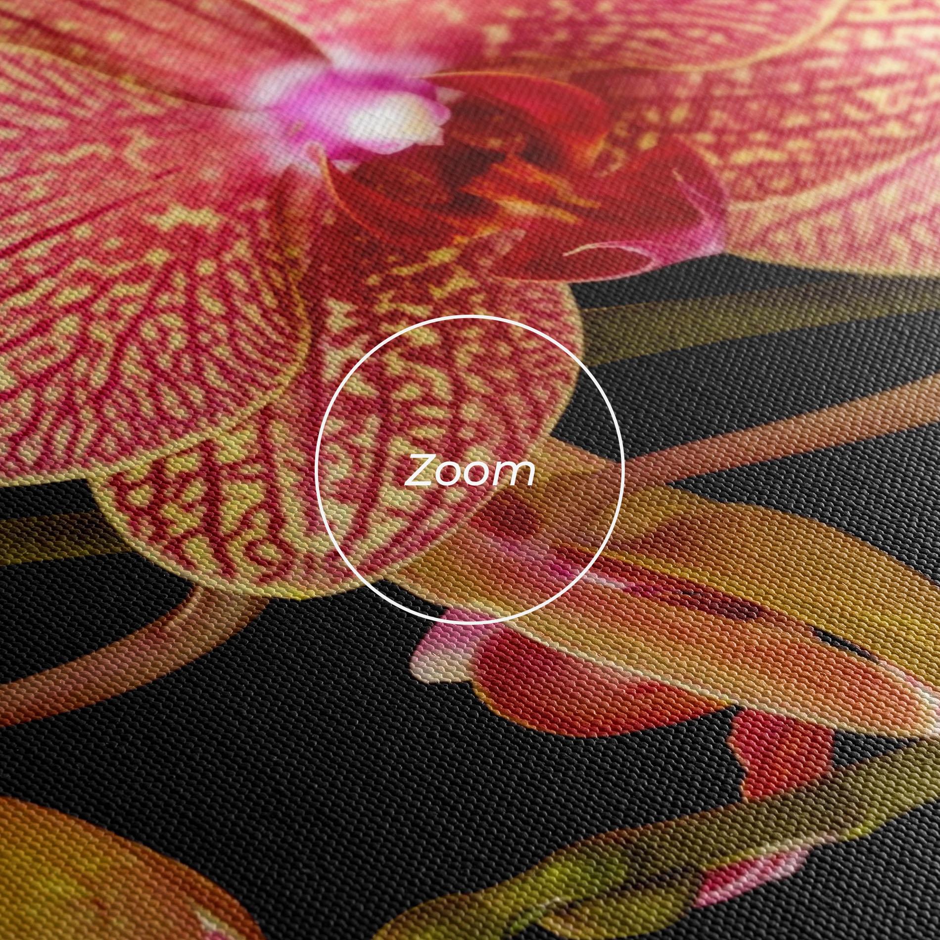 Tablou Canvas Pink Orchids On Black mockup 3