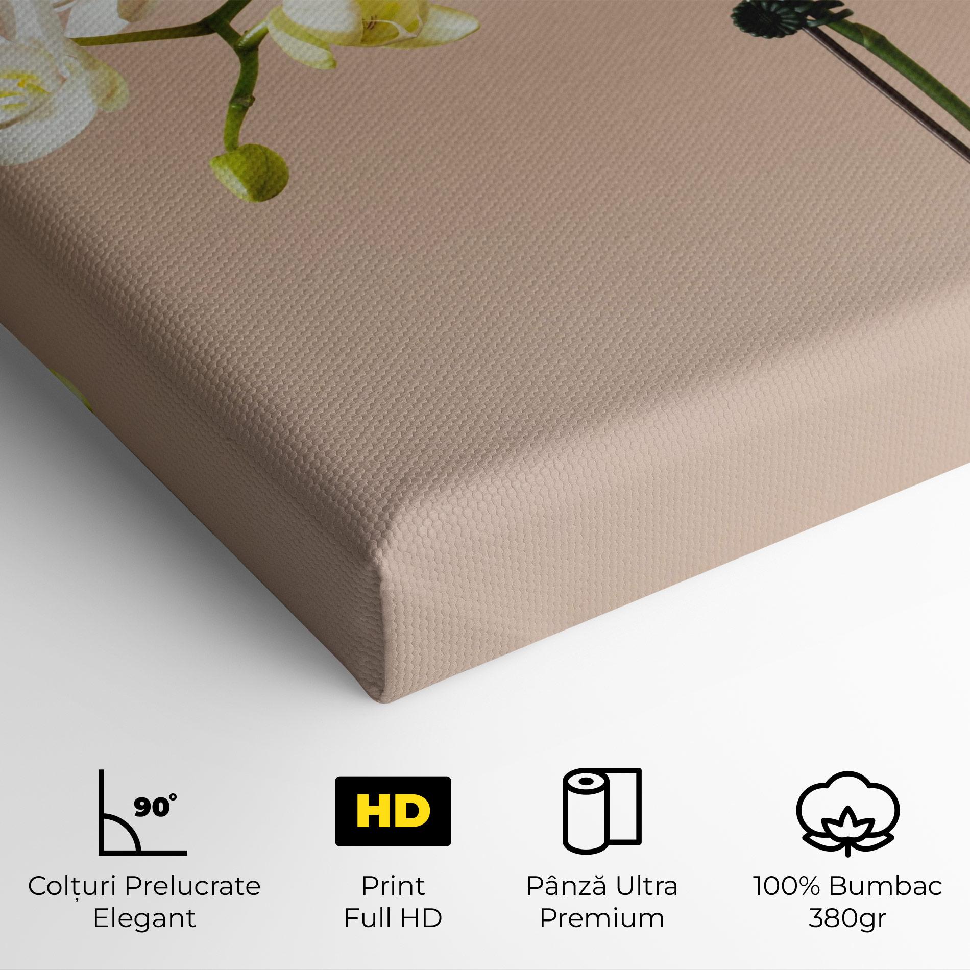 Tablou Canvas Cream Orchid On Pink mockup 4
