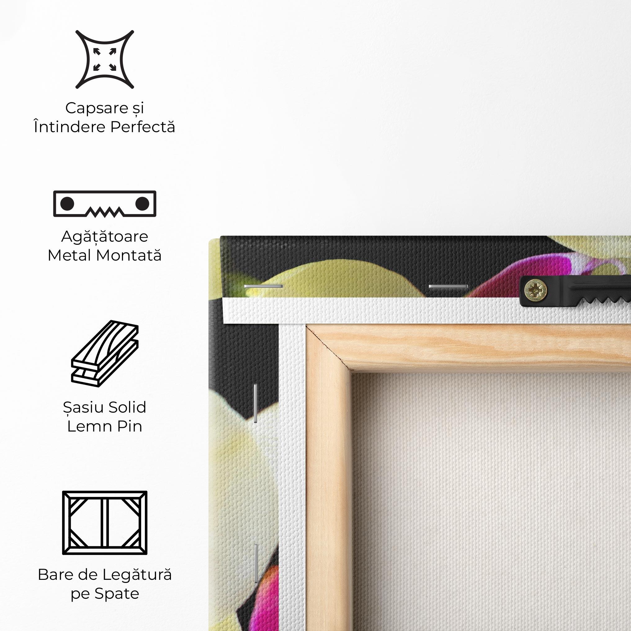 Tablou Canvas Cream Purple Orchids mockup 5