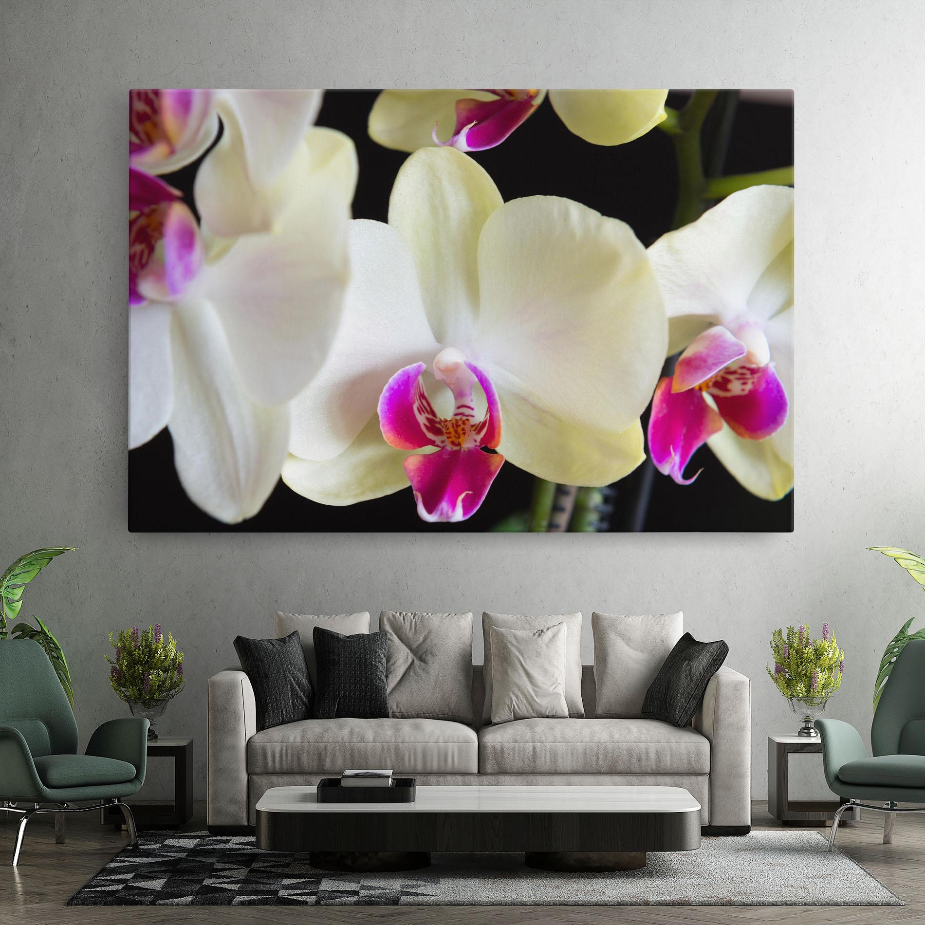 Tablou Canvas Cream Purple Orchids mockup 7