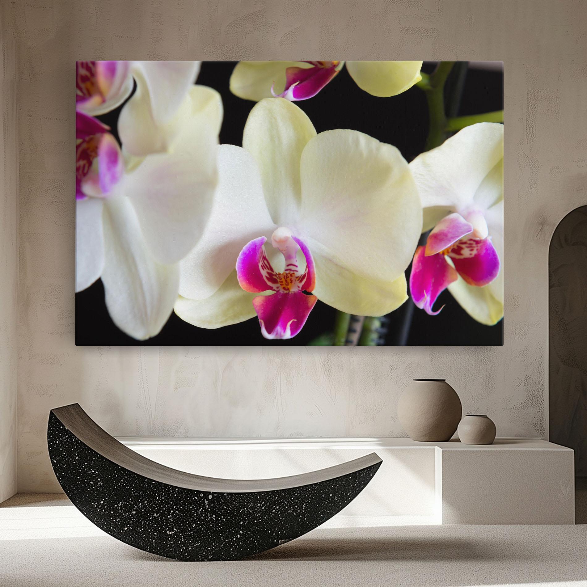 Tablou Canvas Cream Purple Orchids mockup 8