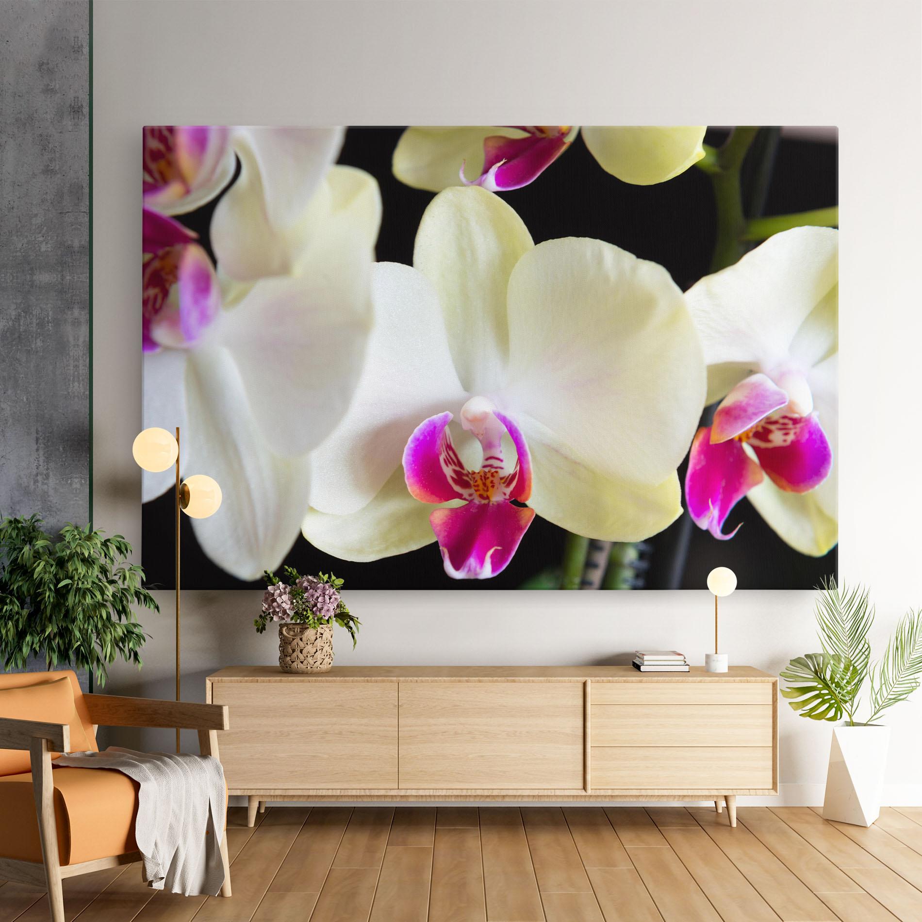 Tablou Canvas Cream Purple Orchids mockup 9