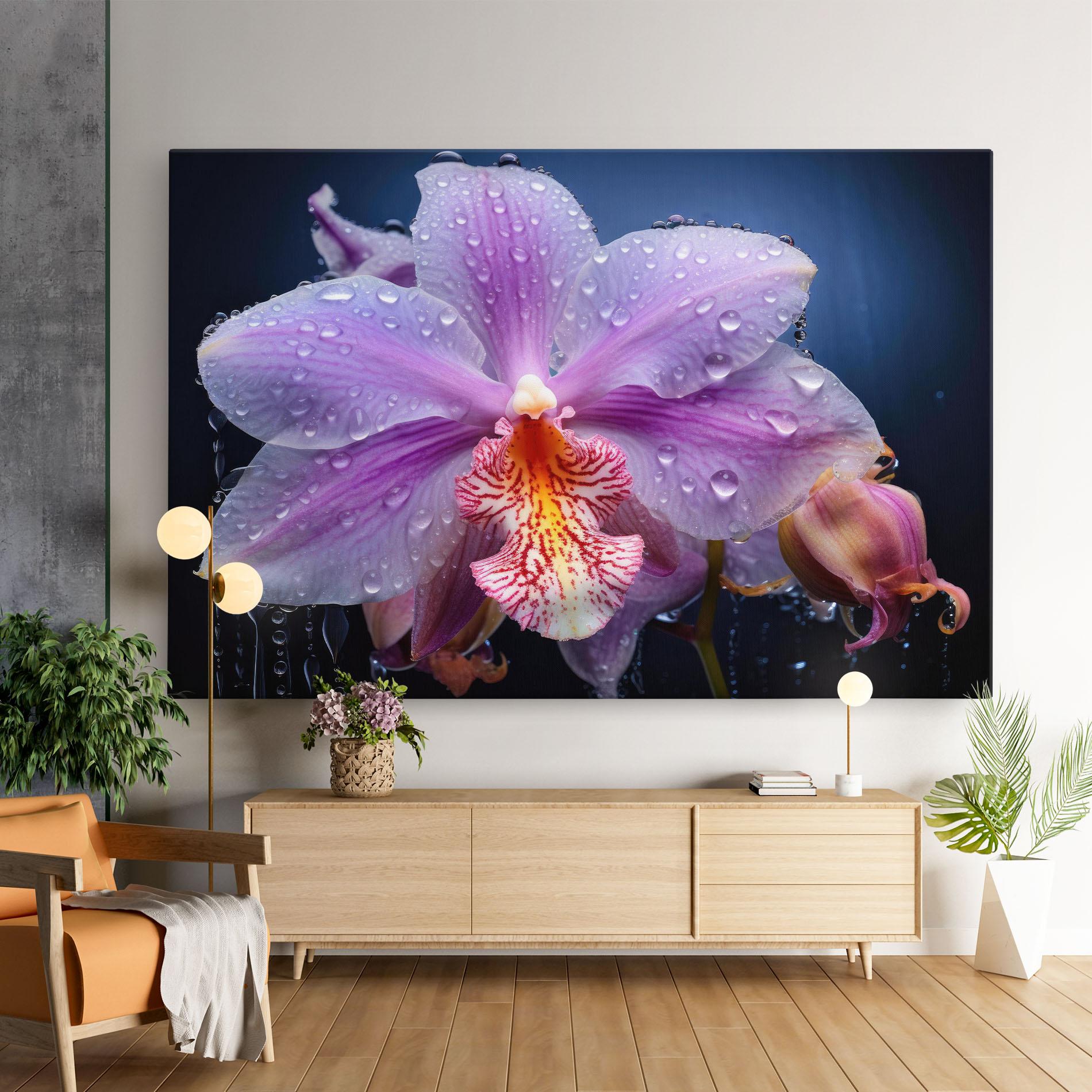 Tablou Canvas Orchid In Rain mockup 9