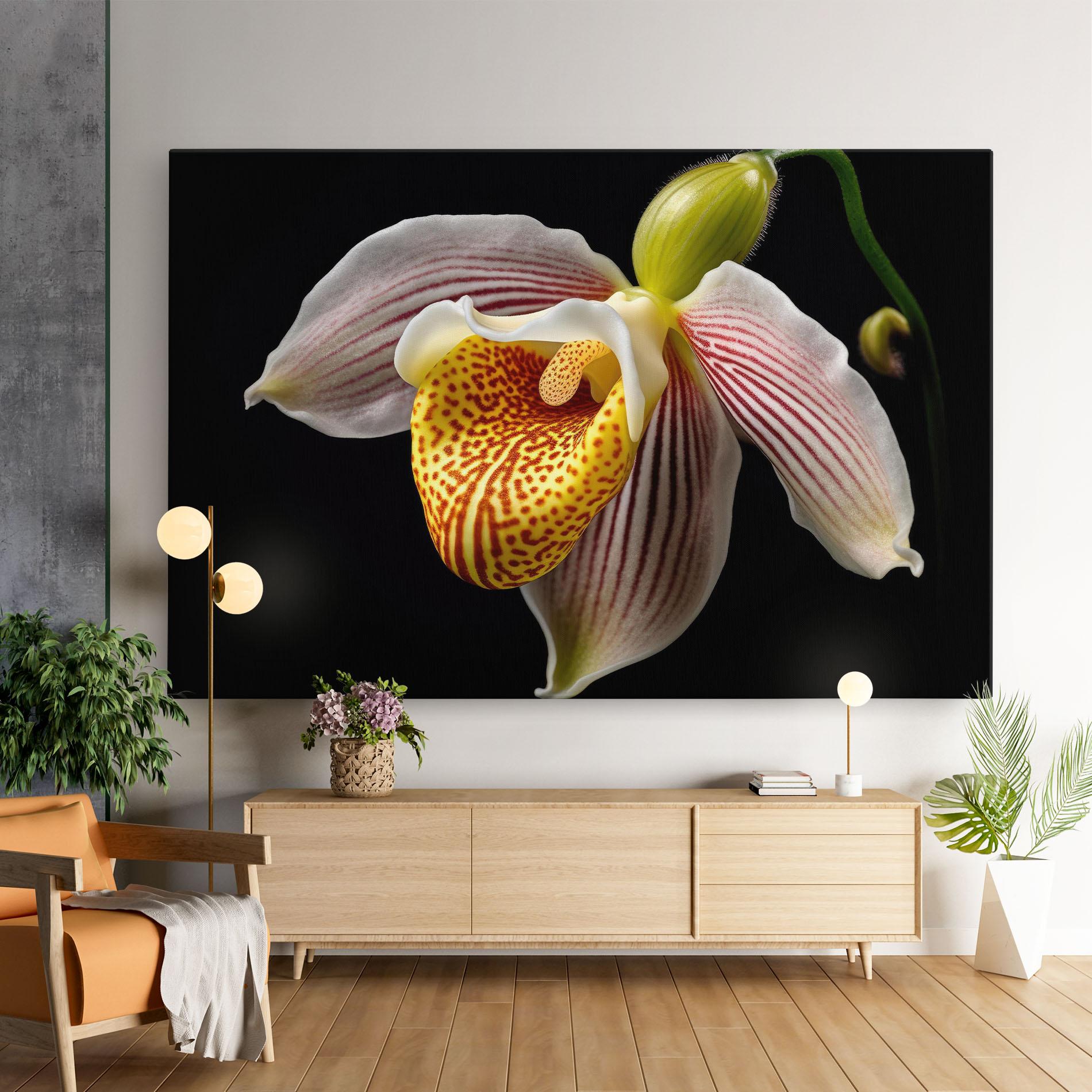 Tablou Canvas Orchid On Black mockup 9