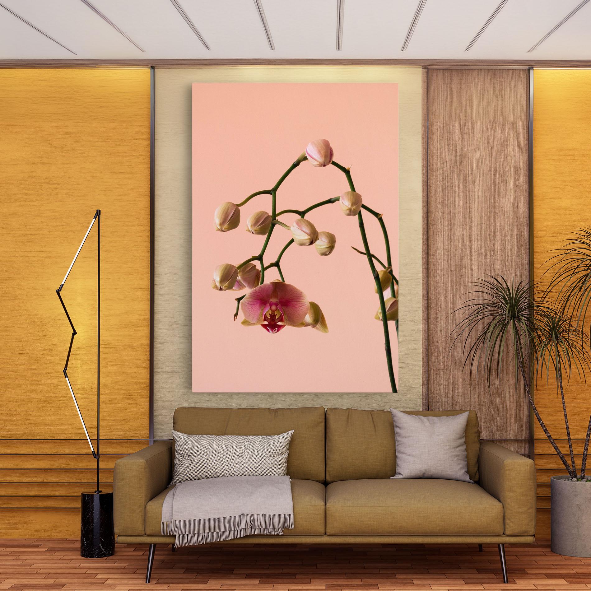 Tablou Canvas Orchids On Pink mockup 9