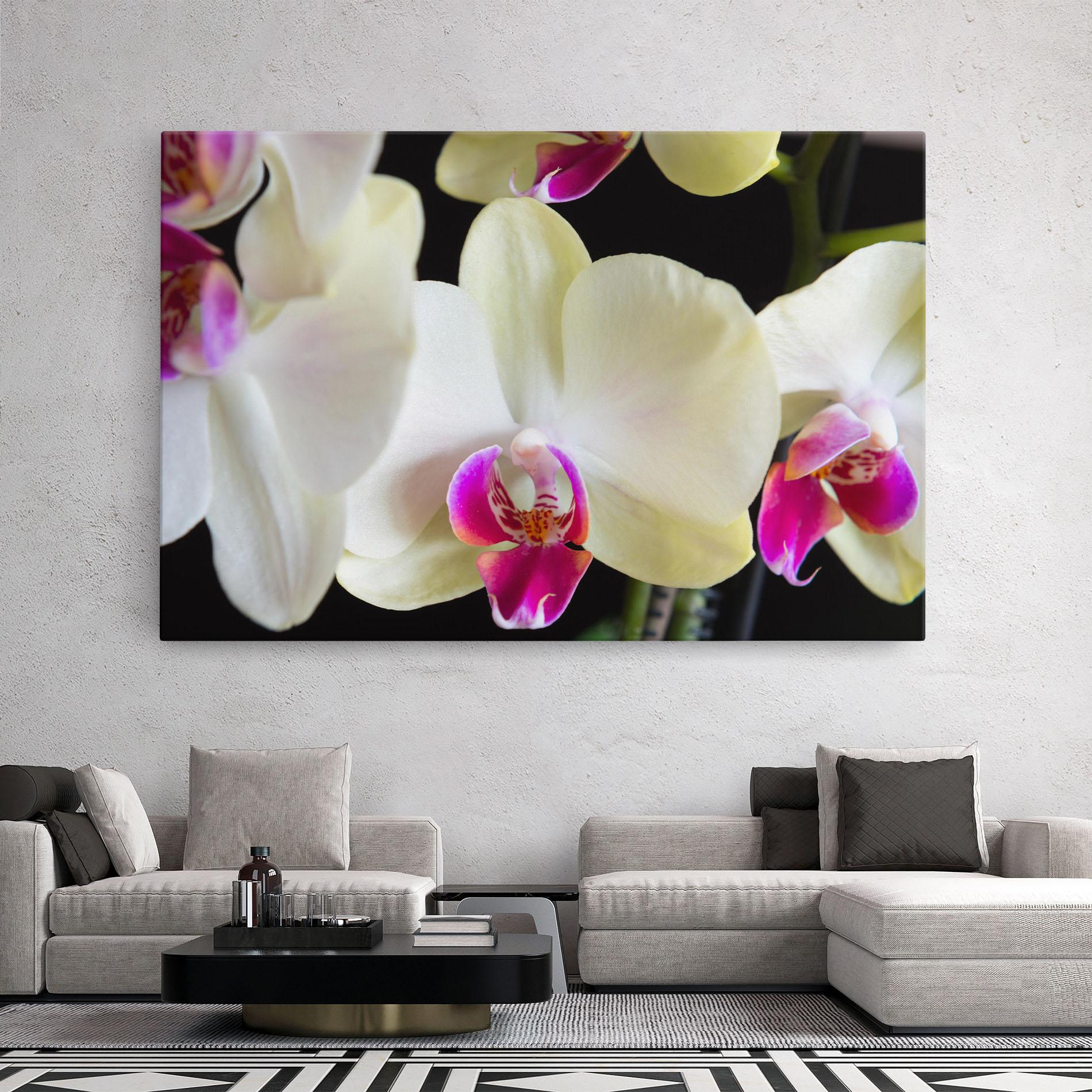 Tablou Canvas Cream Purple Orchids mockup 2