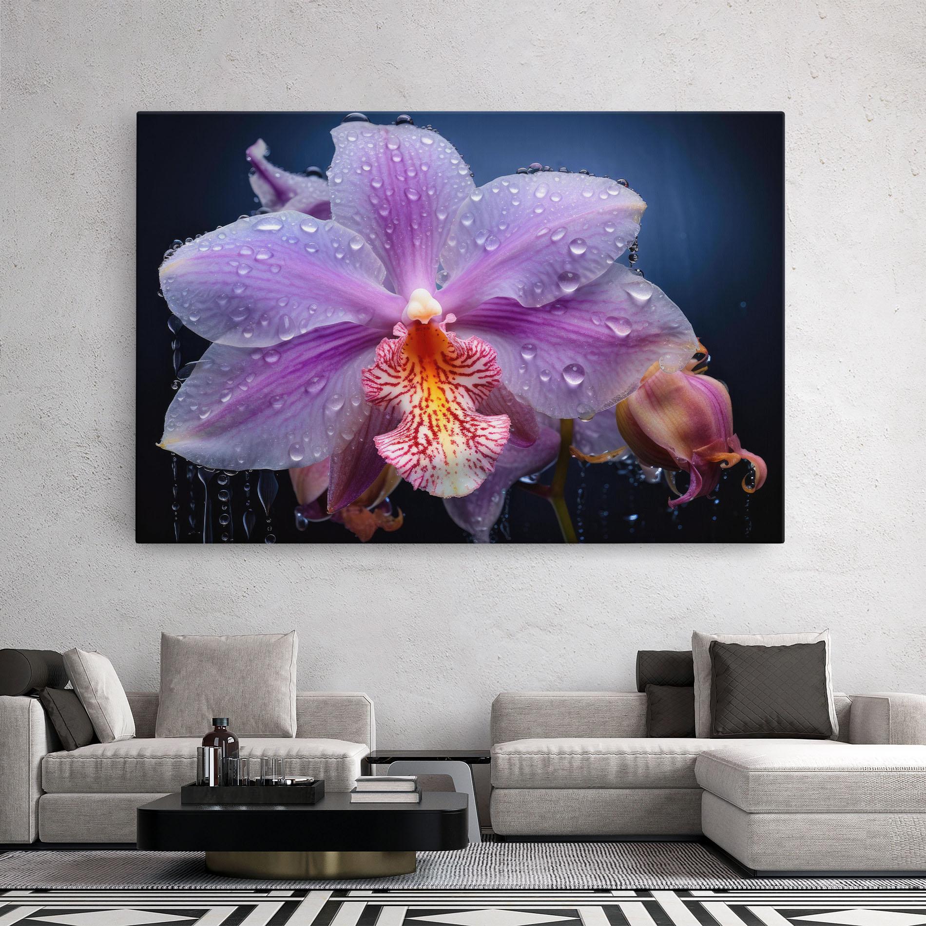 Tablou Canvas Orchid In Rain mockup 2