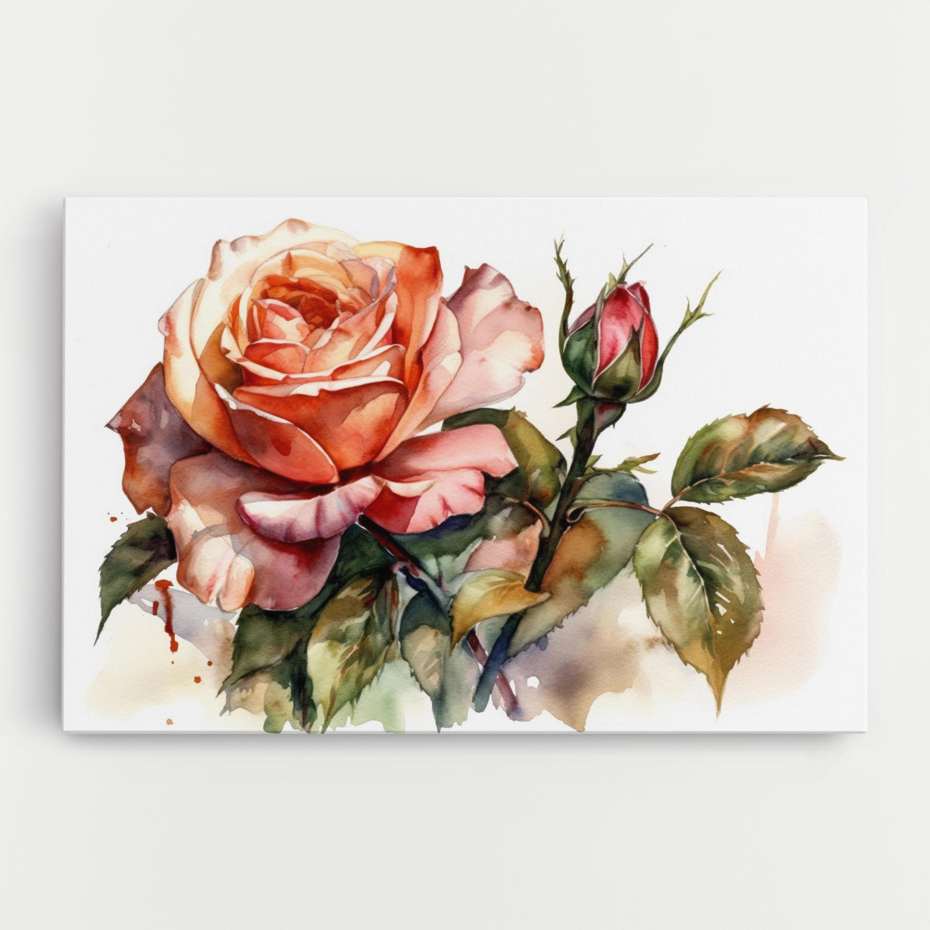 Tablou Canvas Big Rose Painted mockup 0