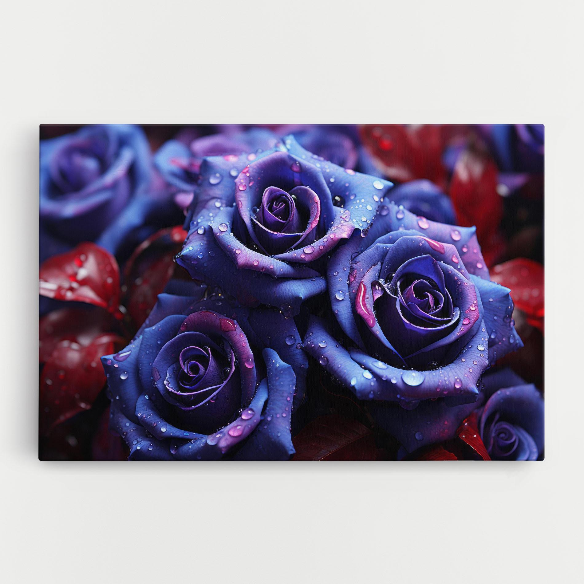 Tablou Canvas Blue Purple Rose mockup 0