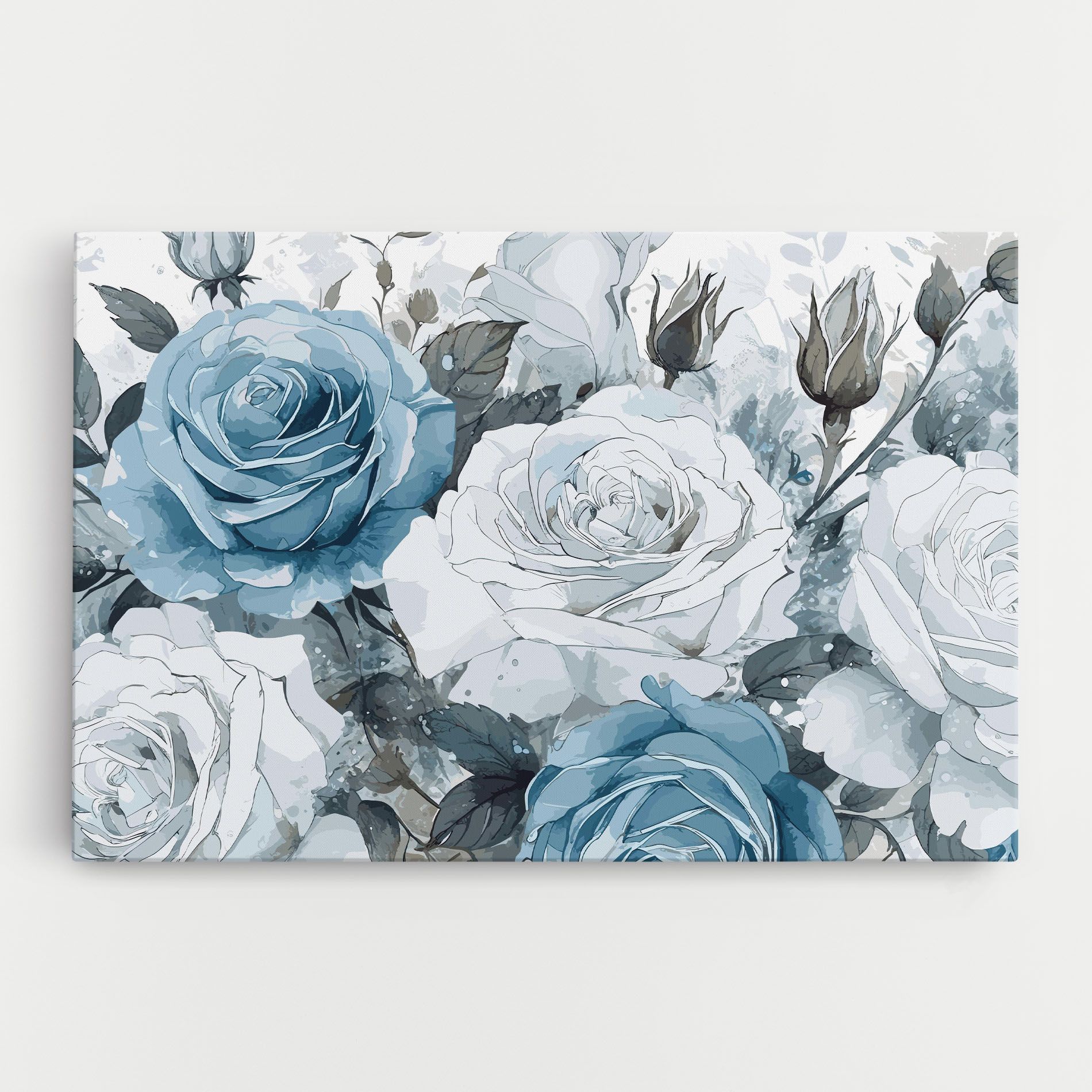 Blue White Rose mockup 0