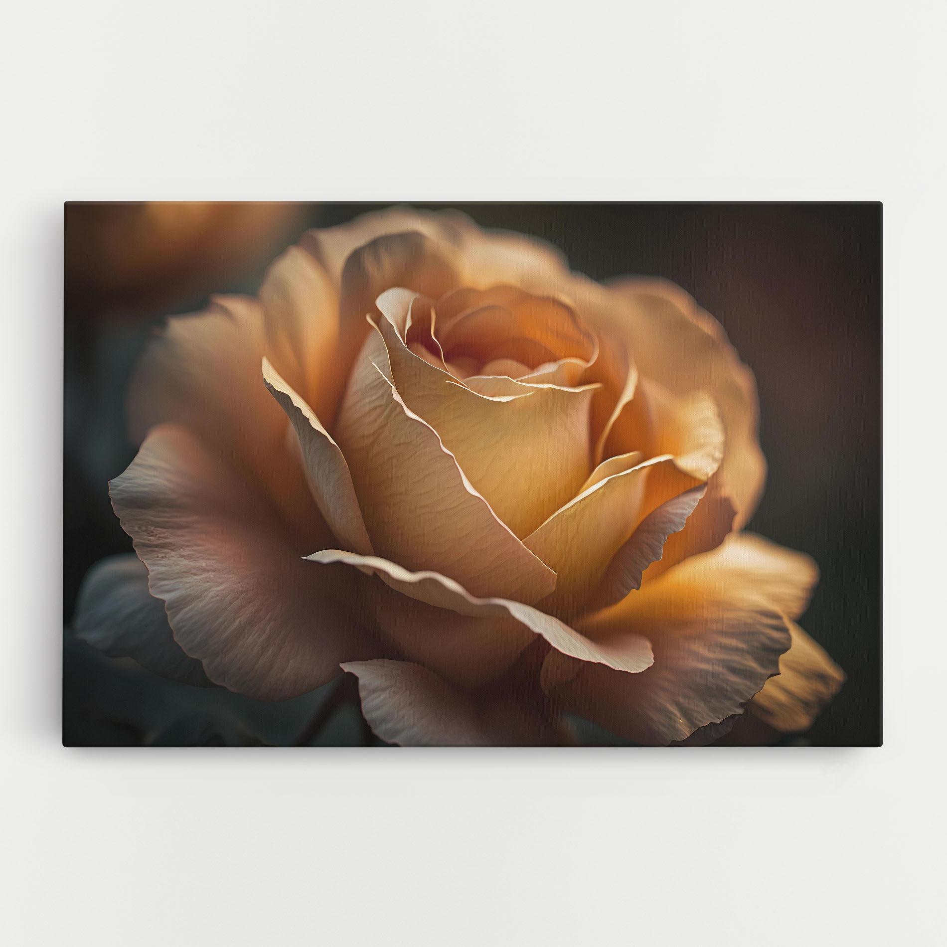 Tablou Canvas Light Orange Rose Close Up mockup 0