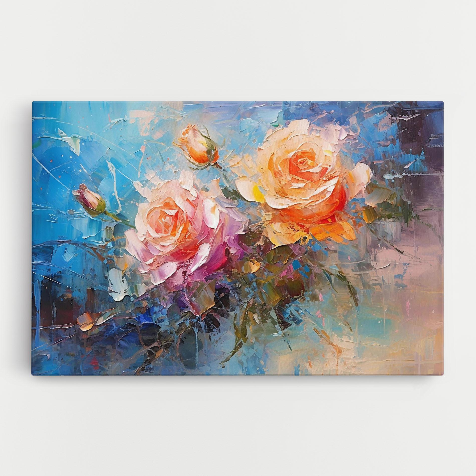 Tablou Canvas Light Orange Rose Painting mockup 0