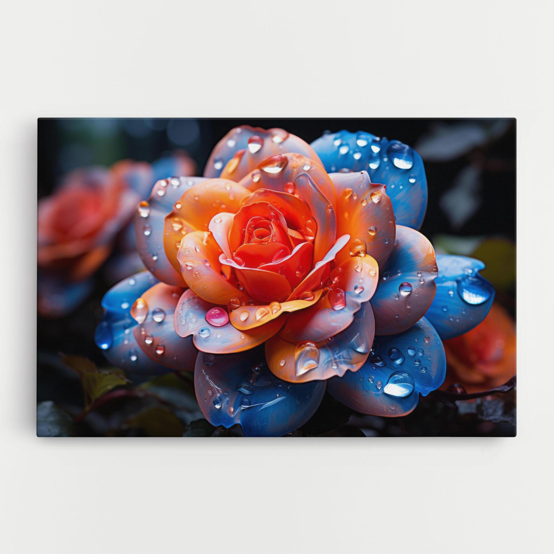Tablou Canvas Orange Blue Rose mockup 0