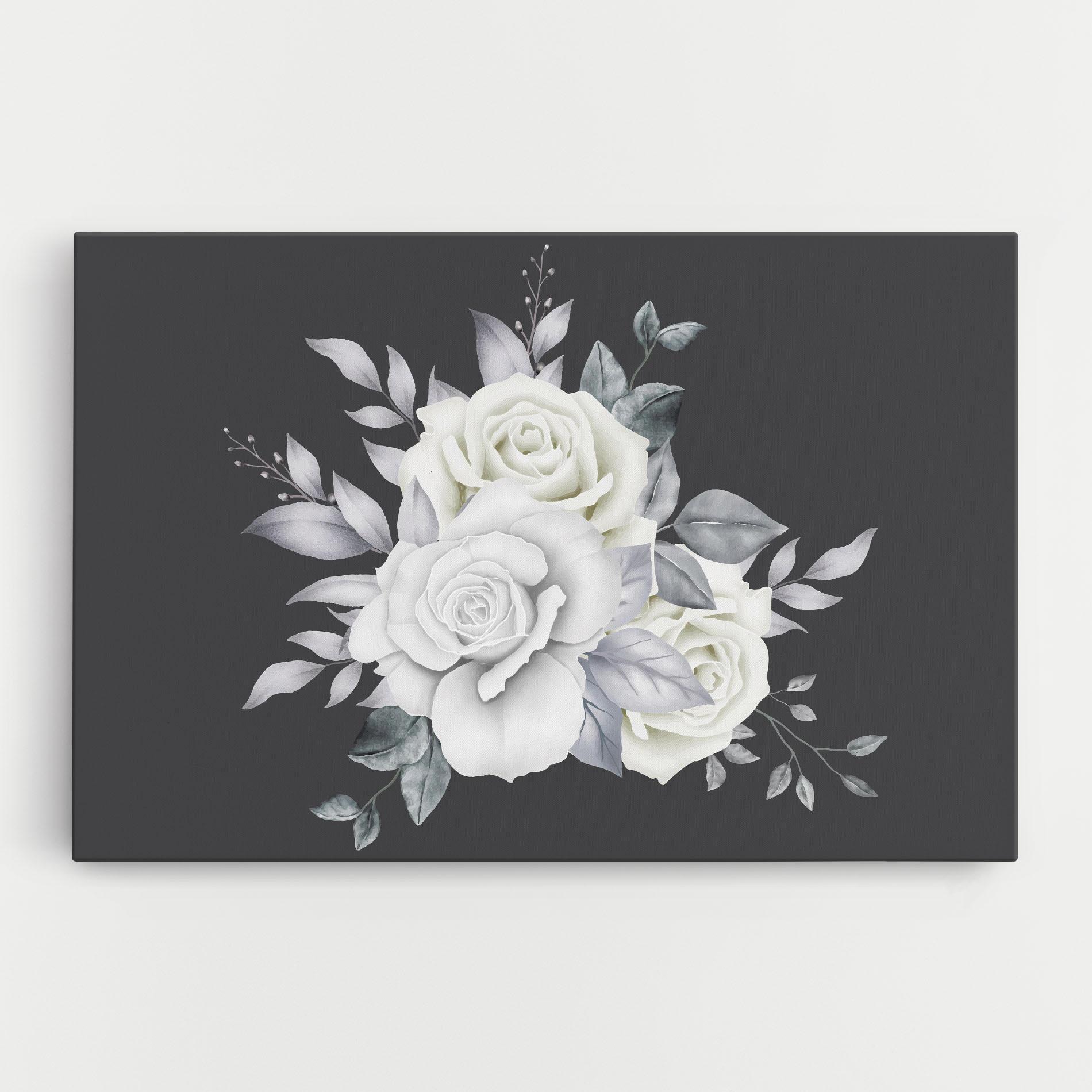 Tablou Canvas White Grey Rose mockup 0