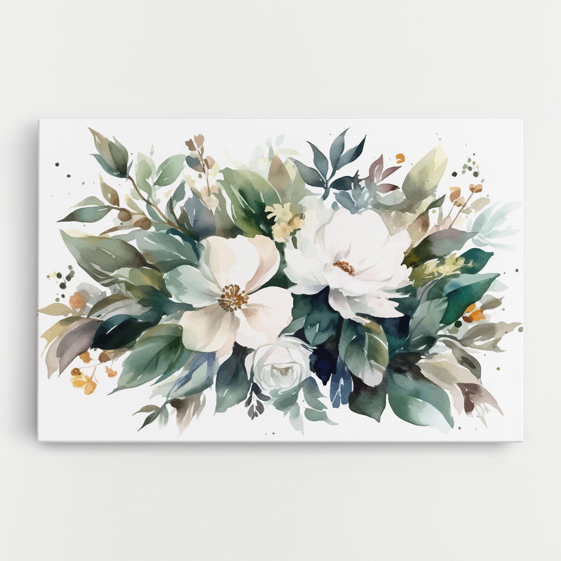 Tablou Canvas White Rose Paint mockup 0