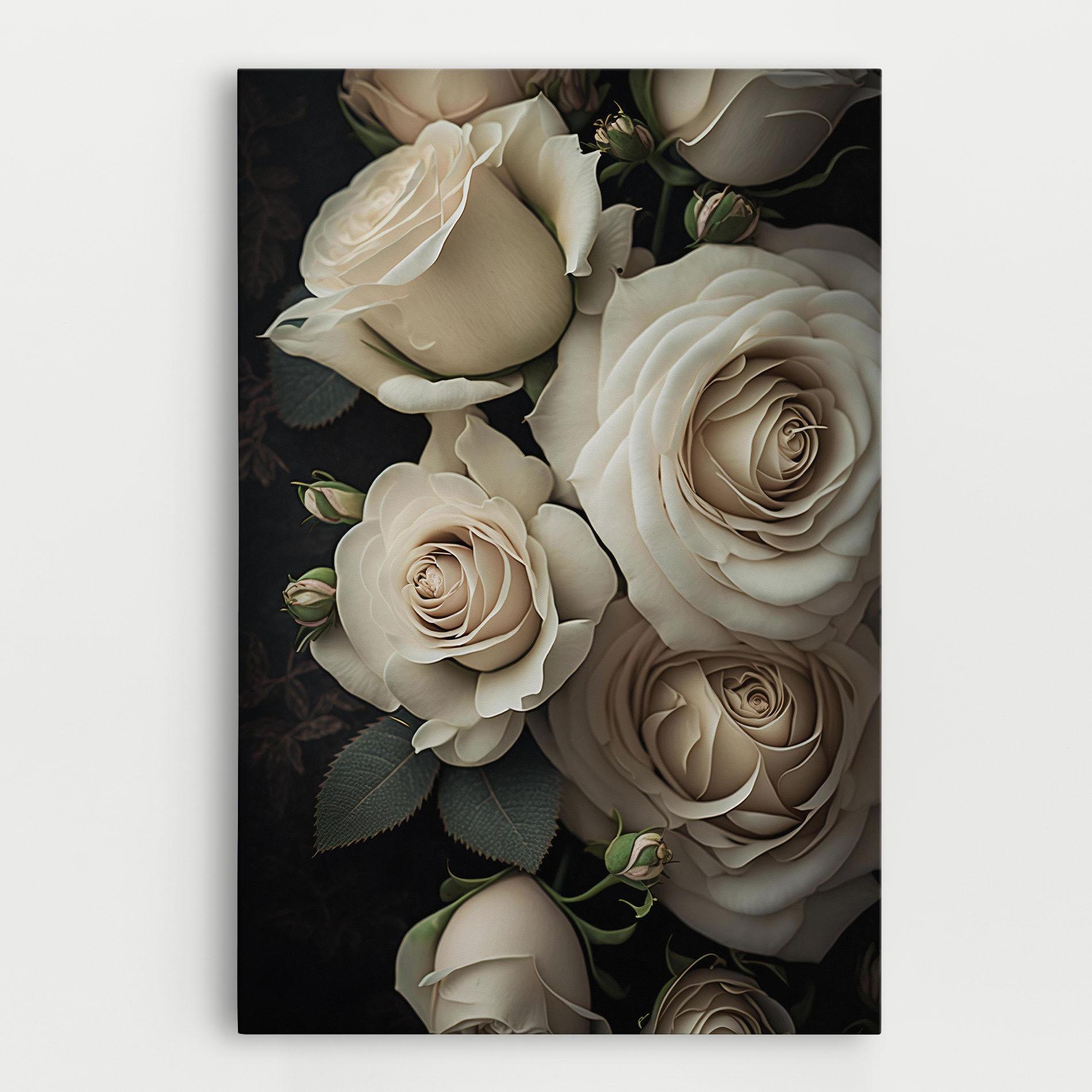 Tablou Canvas Cream Roses Close Up mockup 0