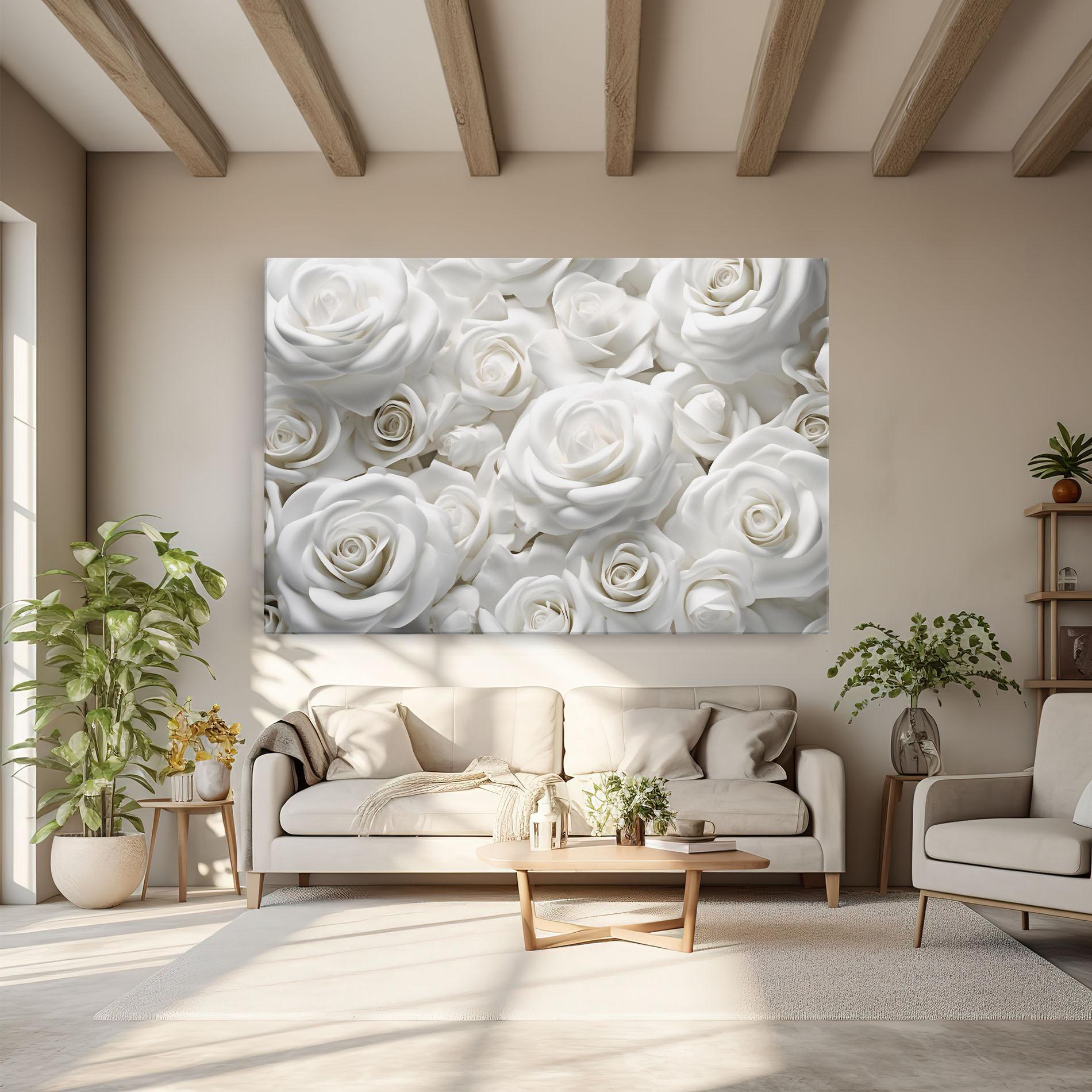 Tablou Canvas 3d White Roses mockup 6