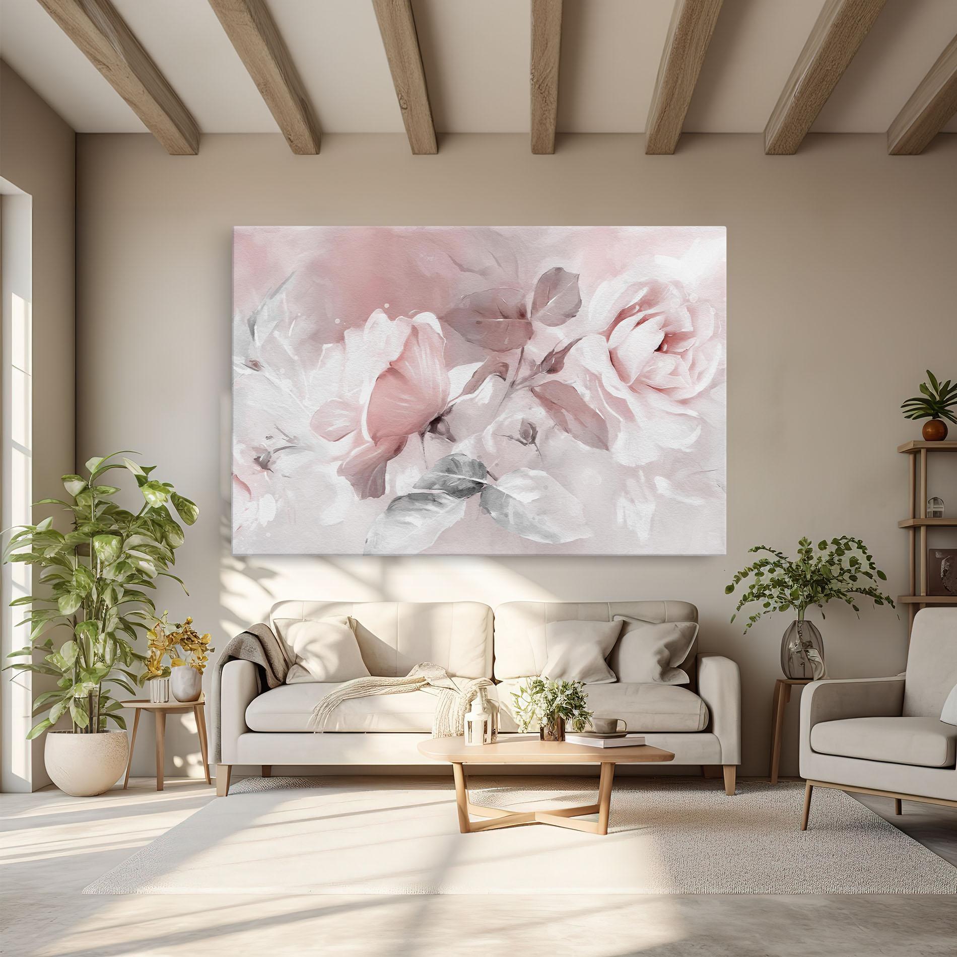 Tablou Canvas Abstract Pink Flowers mockup 6
