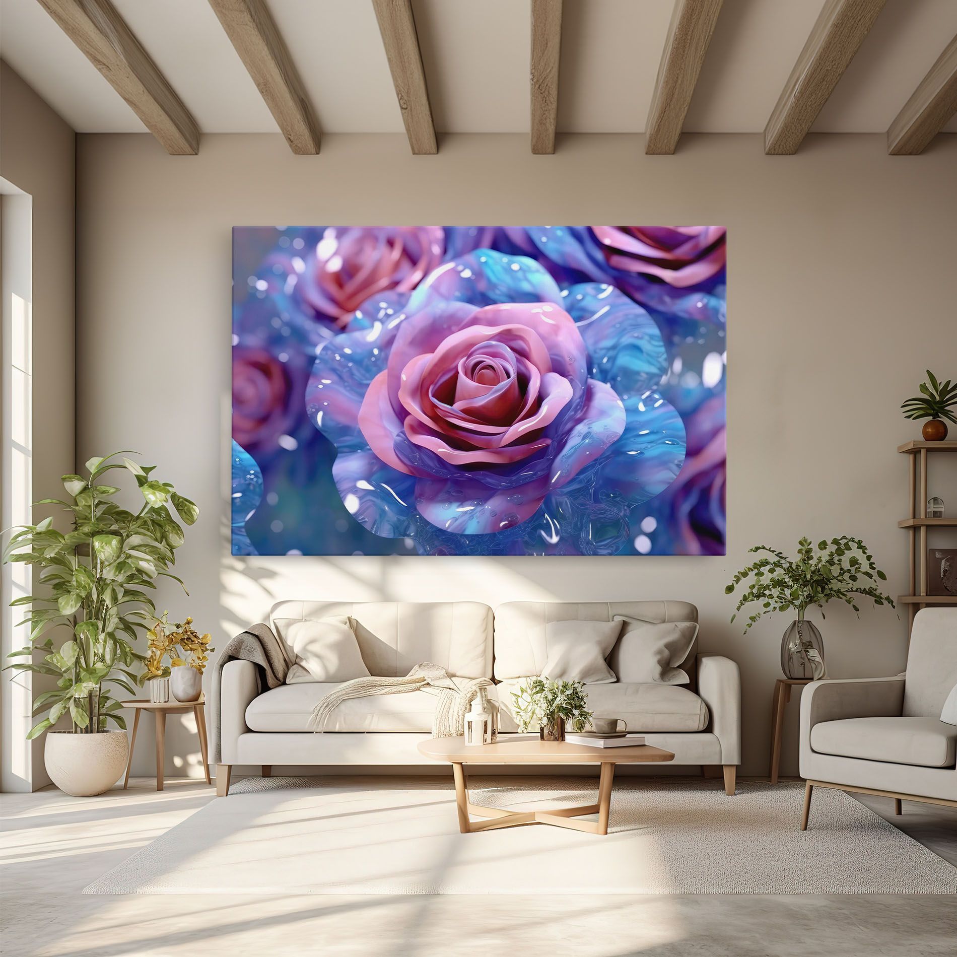 Beautiful Blue Pink Rose mockup 6