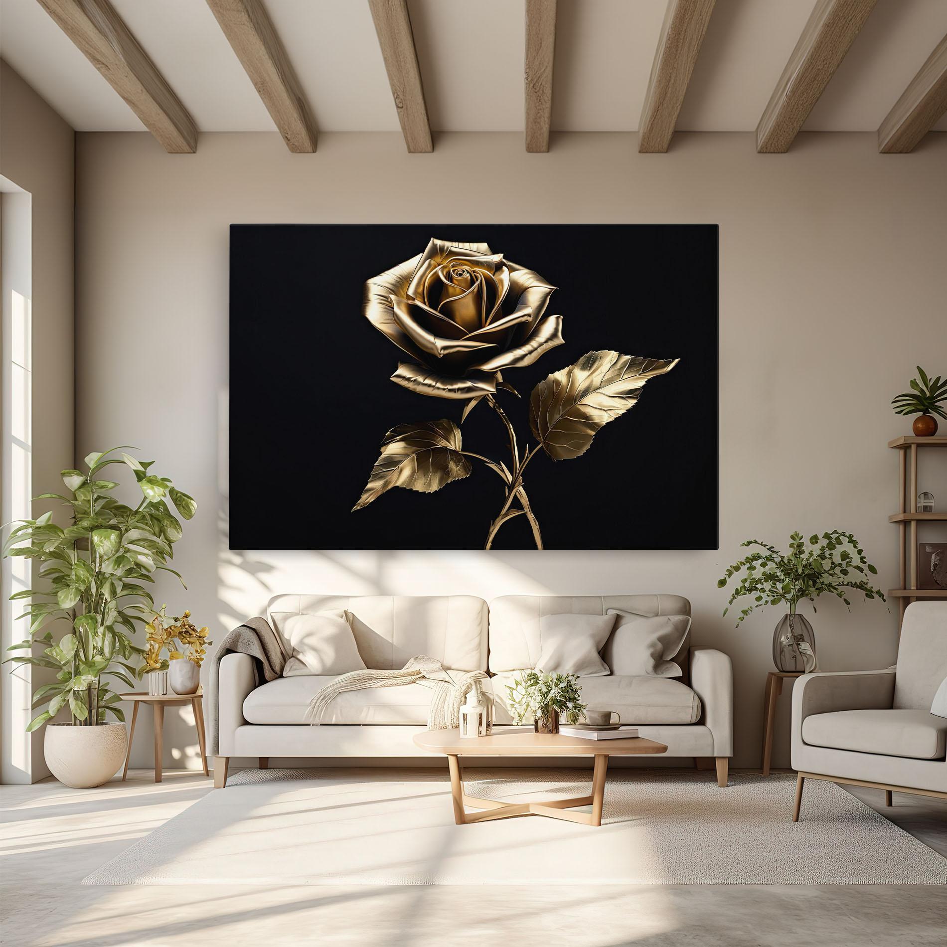 Tablou Canvas Beautiful Golden Rose mockup 6
