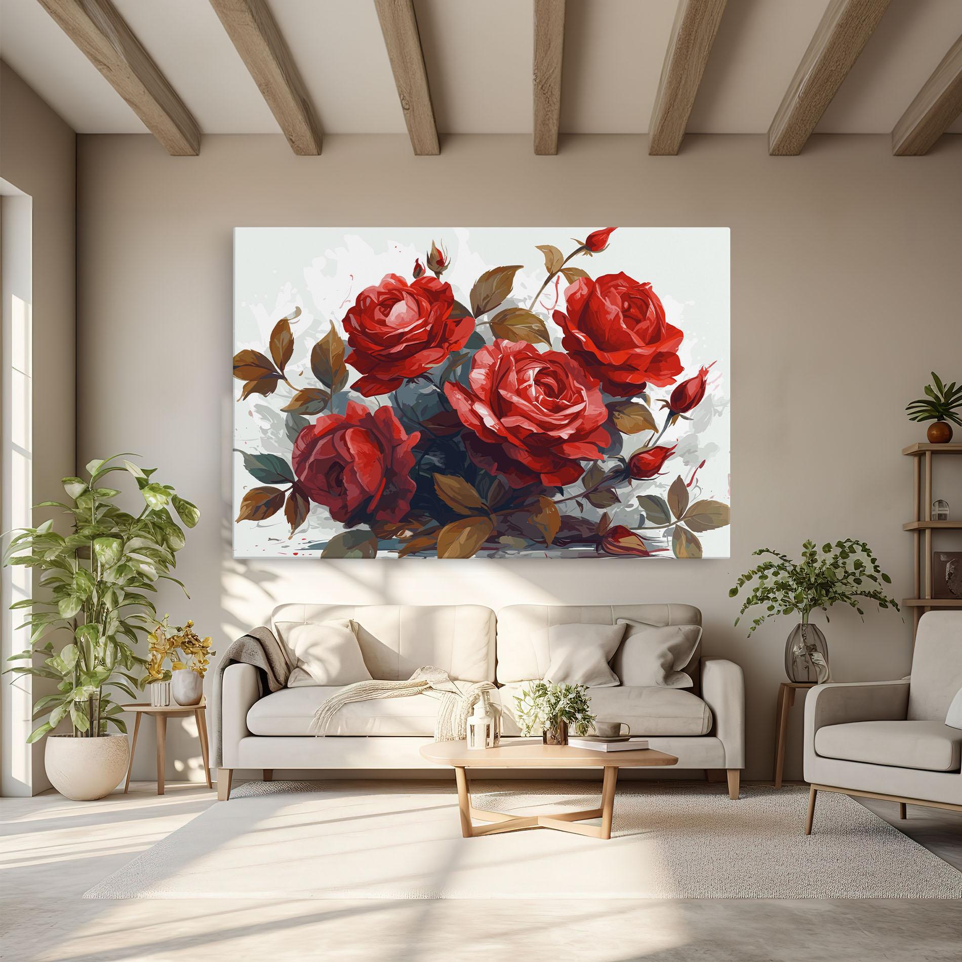 Tablou Canvas Beautiful Red Roses mockup 6